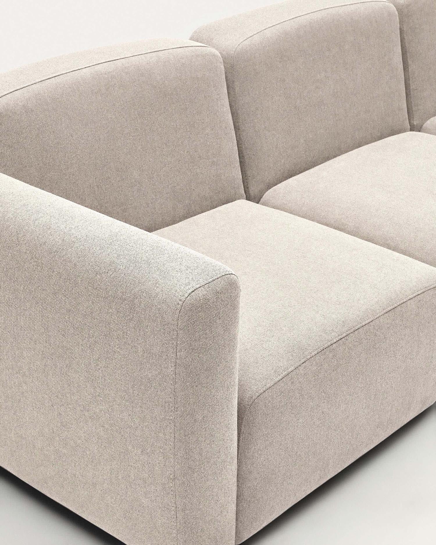 Elegantes, modulares 3-Sitzer-Sofa in Beige, 263 cm breit, aus nachhaltigen Materialien, flexibel kombinierbar.