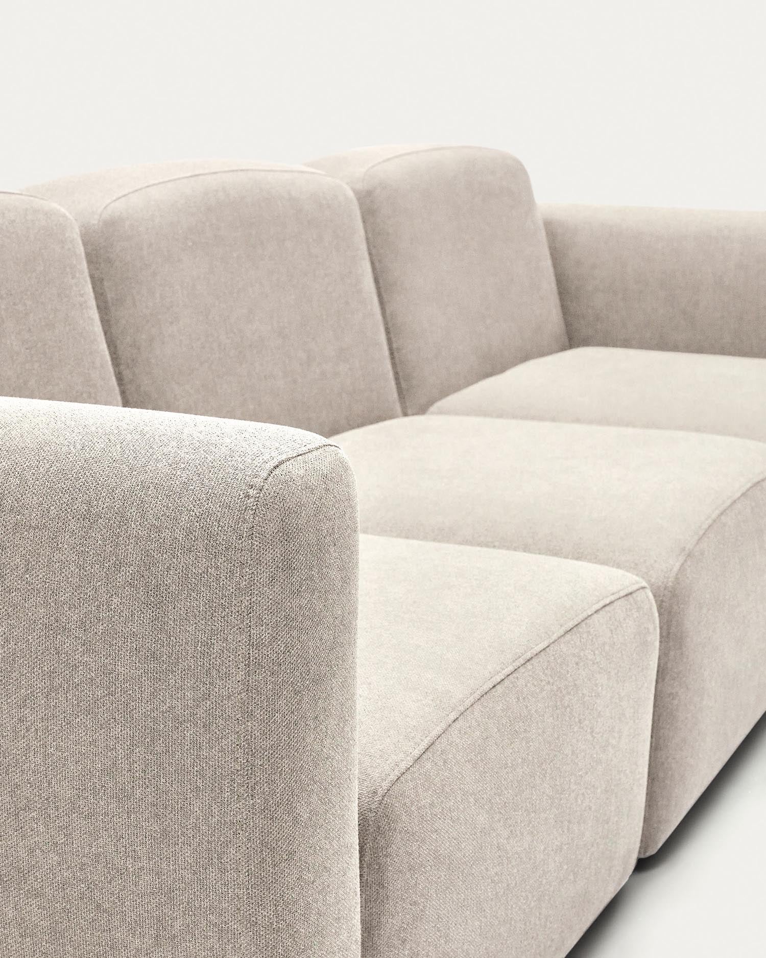 Elegantes, modulares 3-Sitzer-Sofa in Beige, 263 cm breit, aus nachhaltigen Materialien, flexibel kombinierbar.