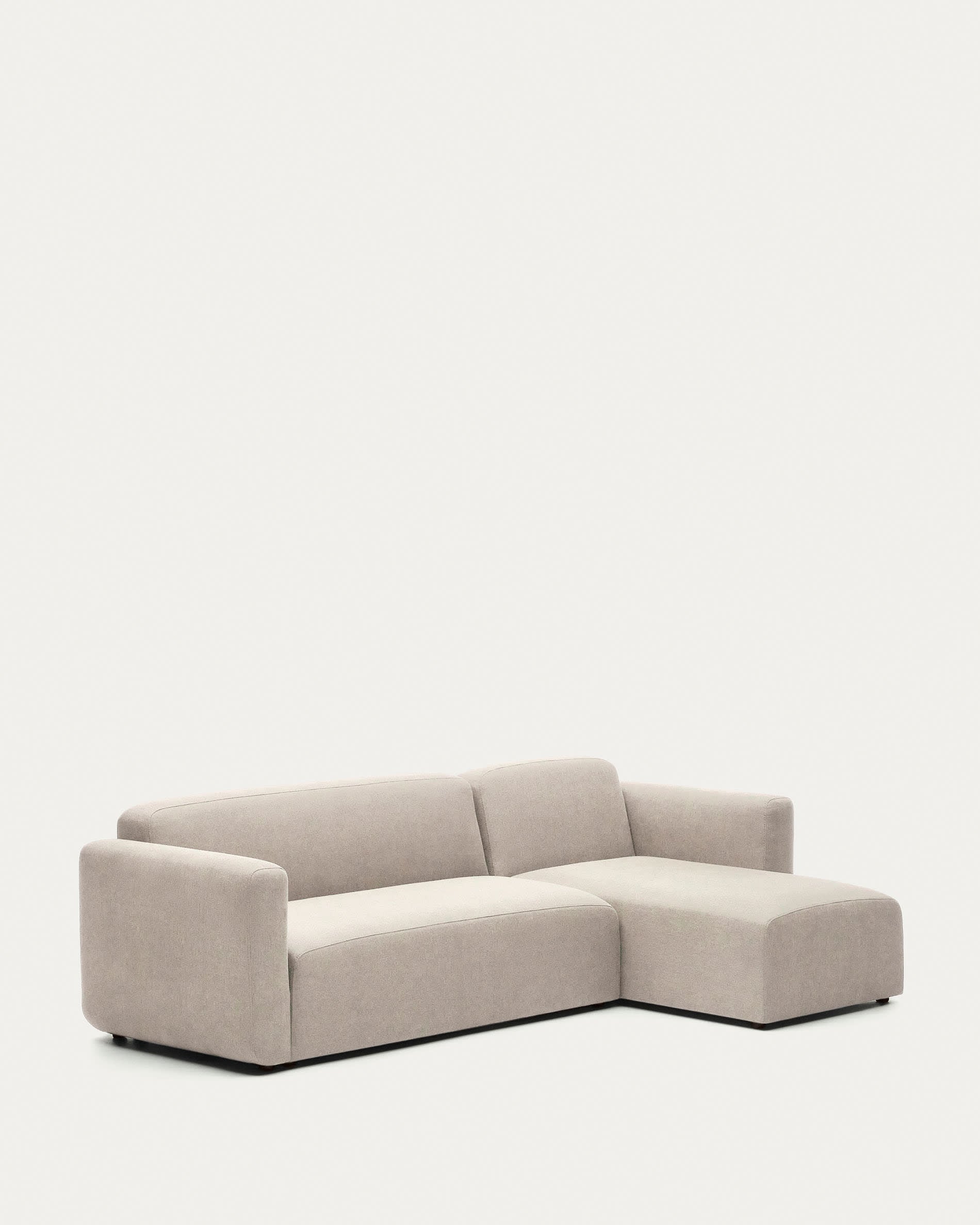 Elegantes, modulares 3-Sitzer-Sofa in Beige mit flexibler Chaiselongue, FSC-zertifiziert, für stilvollen Komfort.