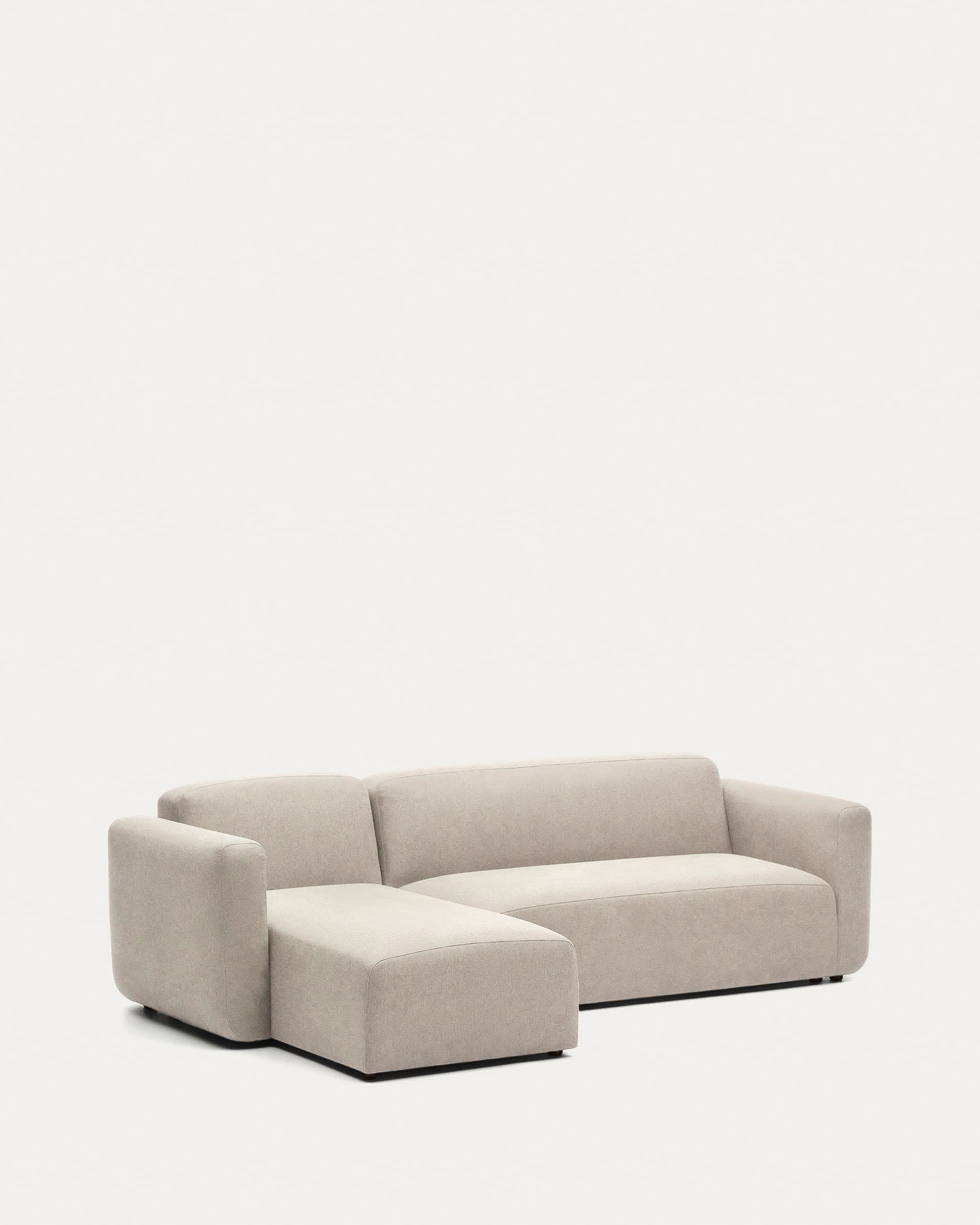 Elegantes, modulares 3-Sitzer-Sofa in Beige mit flexibler Chaiselongue, FSC-zertifiziert, für stilvollen Komfort.