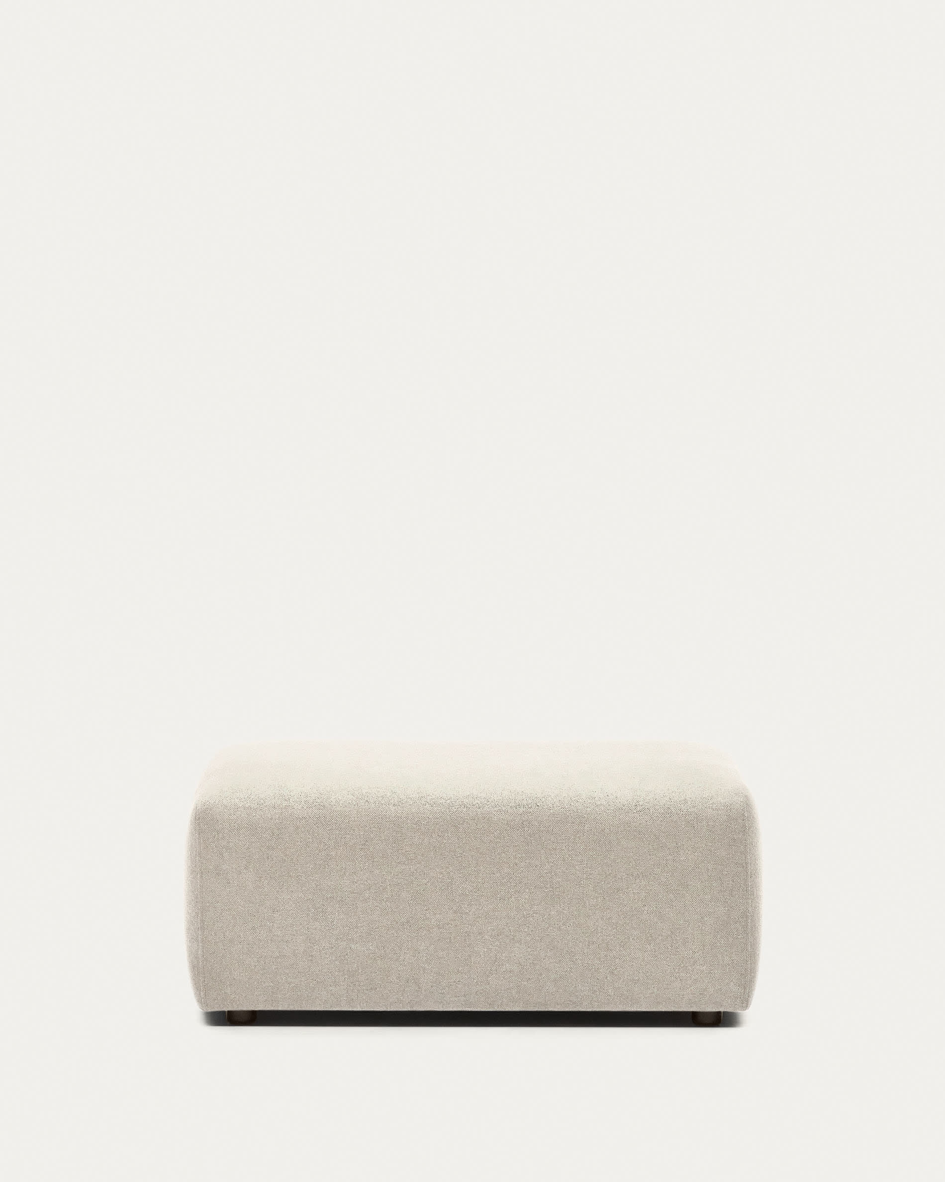 Elegantes, modulares Neom Pouf Randmodul in Beige (75x89 cm) von Kave Home, aus FSC-zertifiziertem Holz, für individuelle Wohnraumgestaltung.