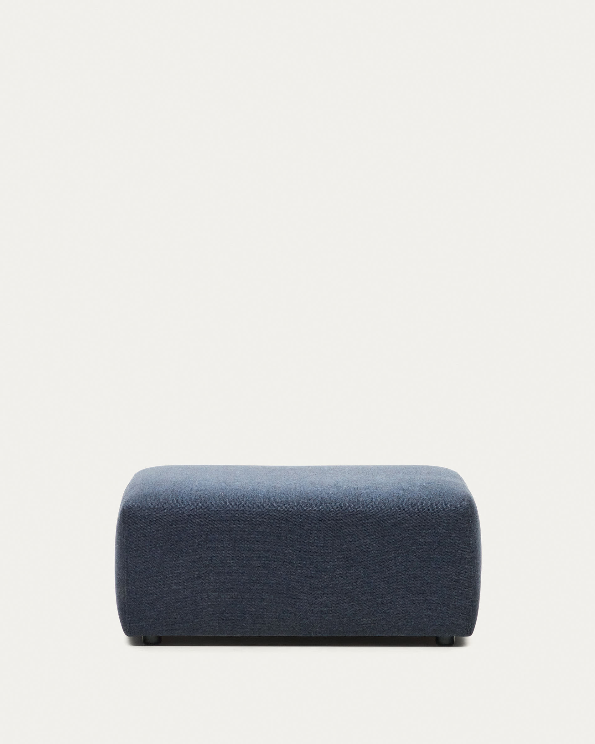 3D-Modell des blauen Neom Pouf Randmoduls, 75x89 cm, FSC-zertifiziert, modular und stilvoll für flexible Raumgestaltung.
