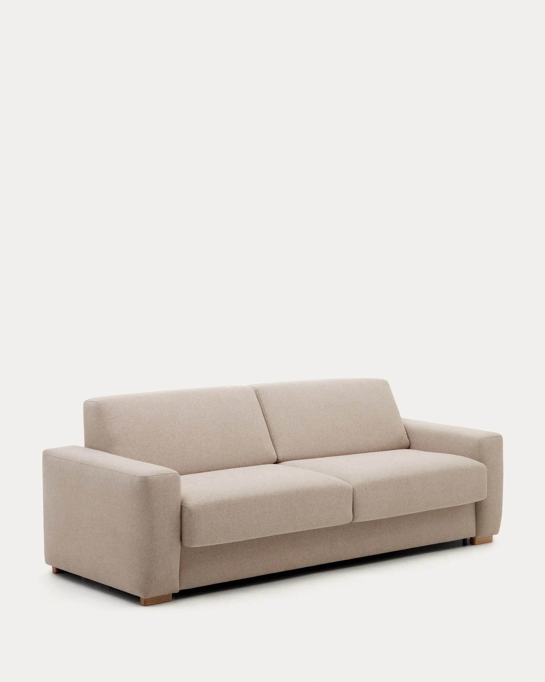 Elegantes 4-Sitzer-Bettsofa in Beige, 244 cm, mit viskoelastischer Polsterung und FSC-zertifiziertem Holz für Stil und Komfort.