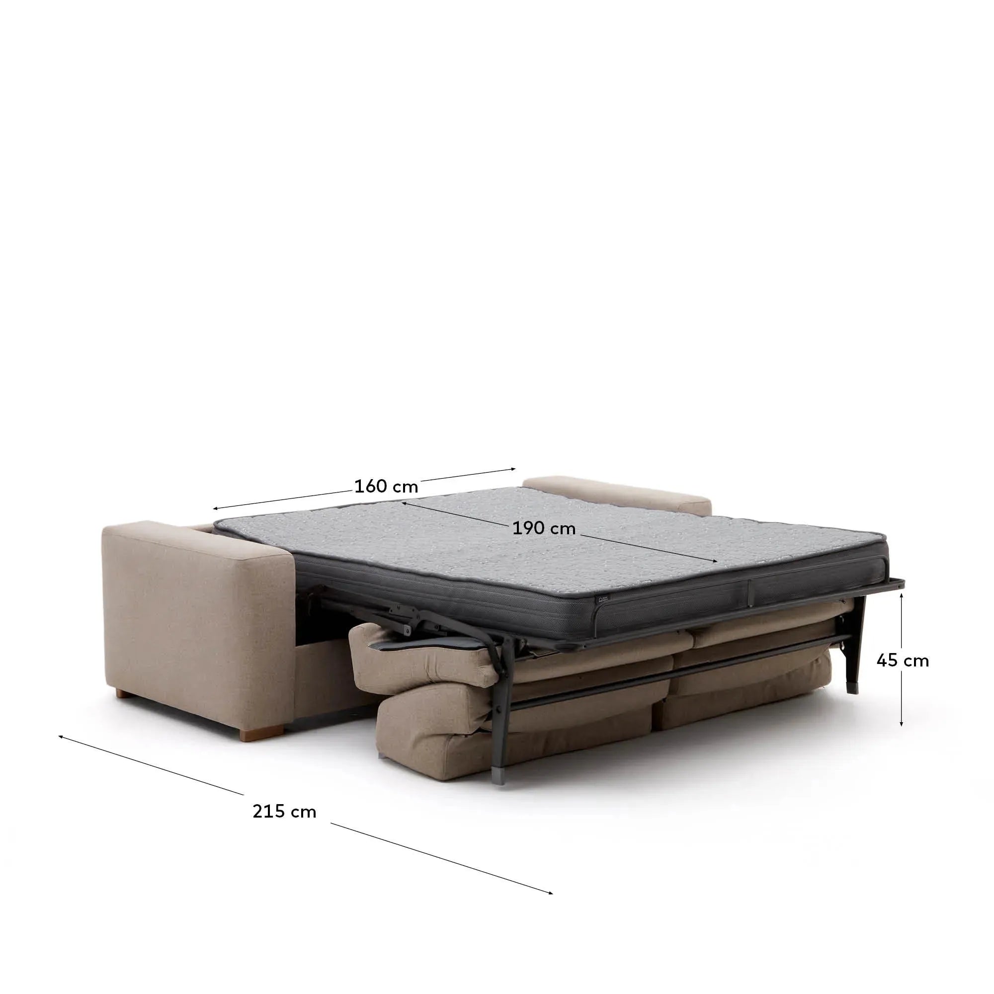 Das Anley Bettsofa von Kave Home, 3-Sitzer, beige, 224 cm, FSC-zertifiziert, vereint Stil, Komfort und umweltbewusstes Design.