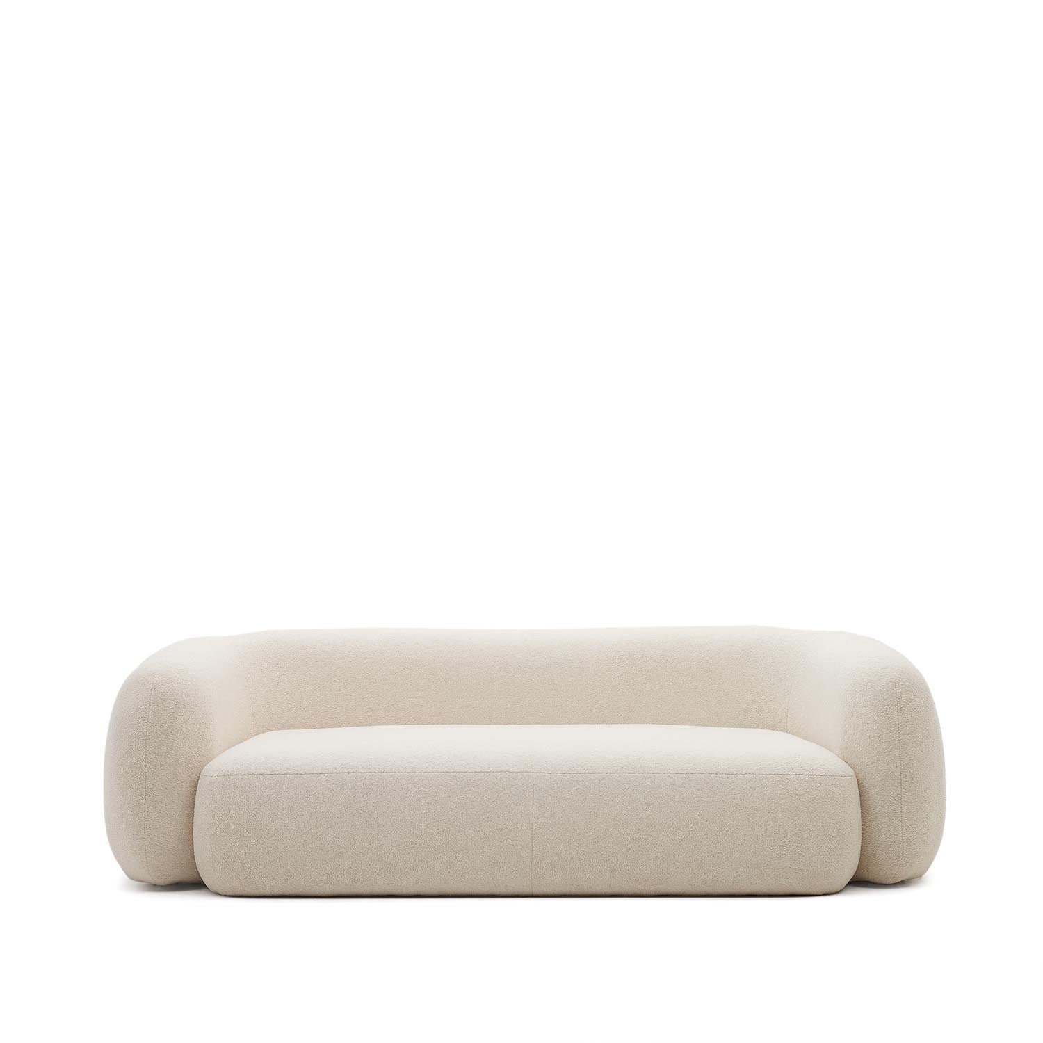 Martina 3-Sitzer-Sofa mit  Bouclé in Ecru 246 cm in Weiß präsentiert im Onlineshop von KAQTU Design AG. 3er Sofa ist von Kave Home