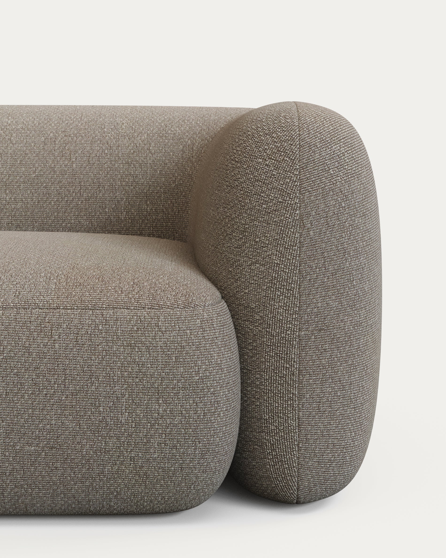 Elegantes 3-Sitzer-Sofa Martina in luxuriöser Lammfelloptik, 246 cm, in harmonischen Steintönen für ein einladendes Wohngefühl.