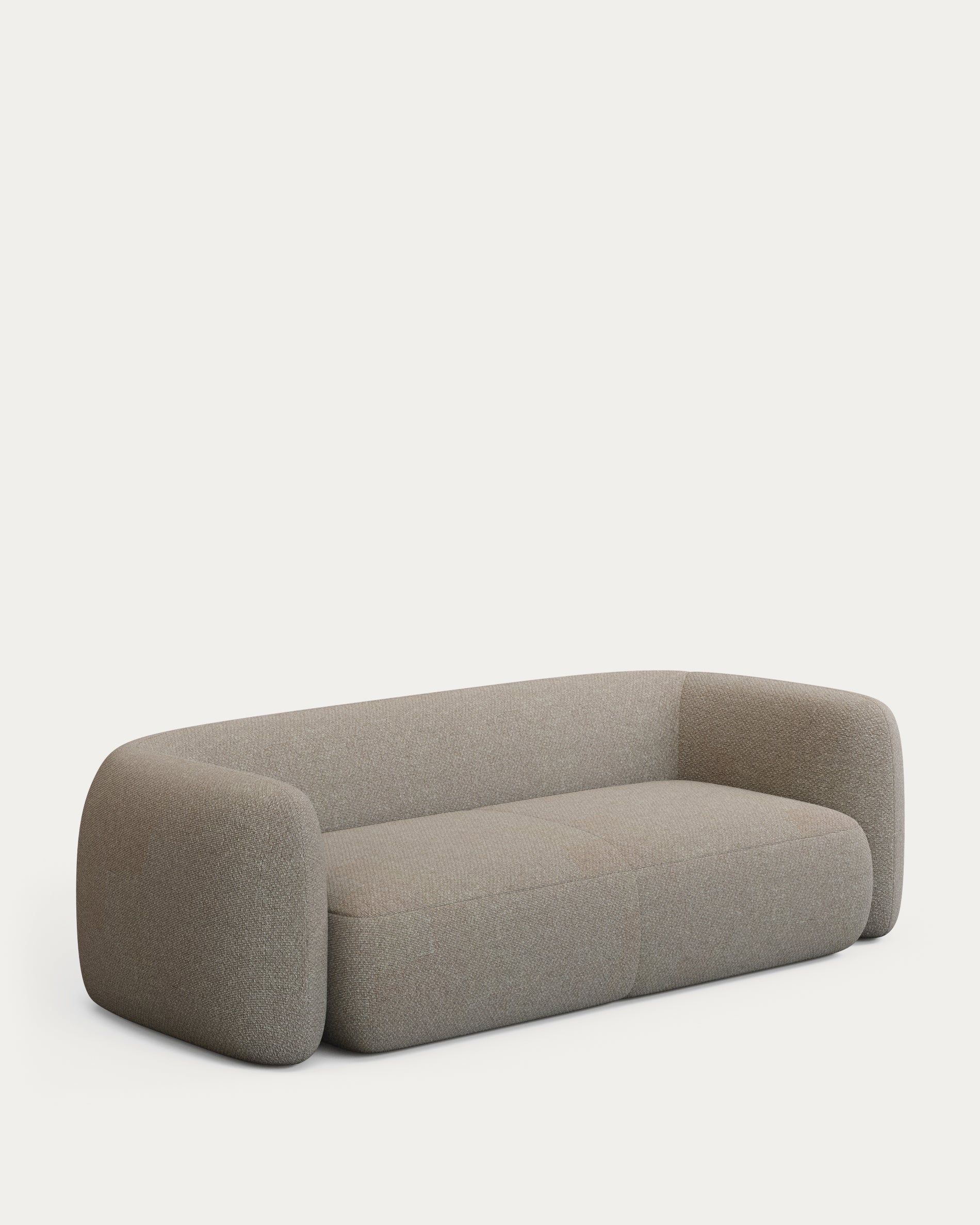 Gemütliches 3-Sitzer-Sofa Martina in hochwertiger Lammfelloptik, 246 cm, in dezenten Steintönen, perfekt für stilvolle Wohnambiente.