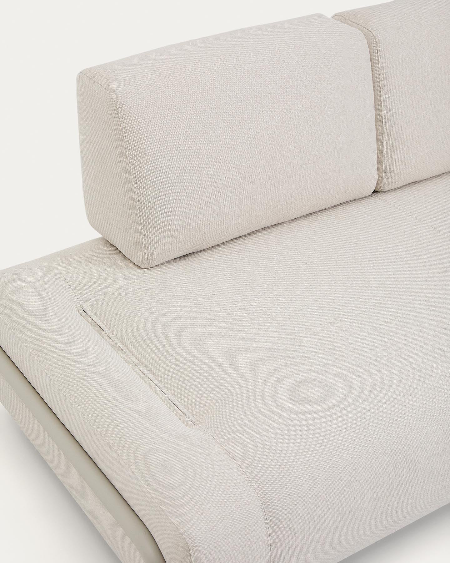 2-Sitzer-Modul Compo aus Chenille in Ecru mit beigem Metallgestell 200 cm FSC Mix Credit in Ecru präsentiert im Onlineshop von KAQTU Design AG. 2er Sofa ist von Kave Home