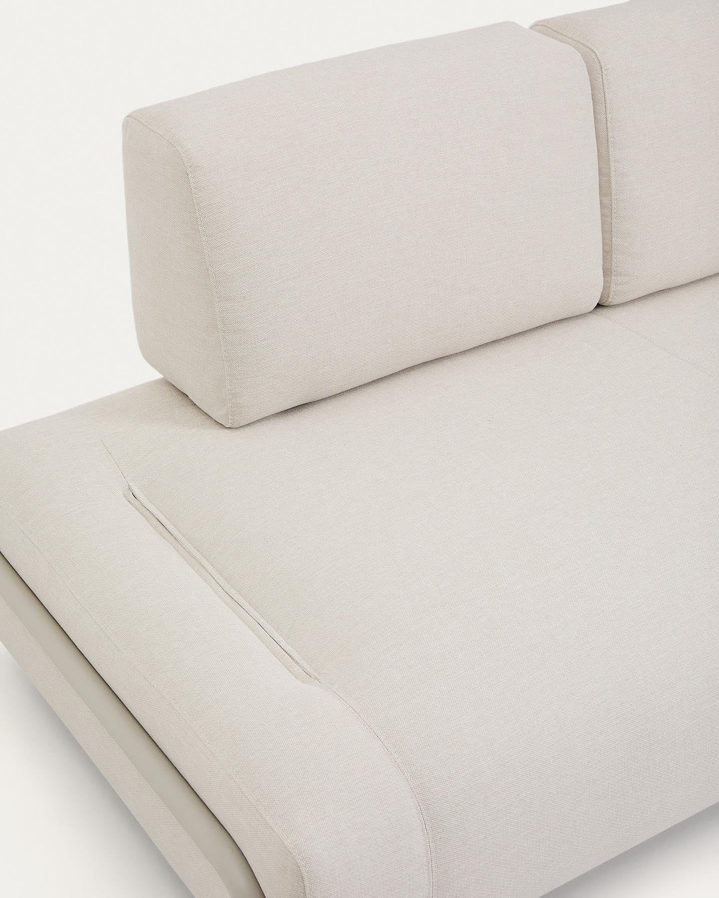 2-Sitzer-Modul Compo aus Chenille in Ecru mit beigem Metallgestell 200 cm FSC Mix Credit in Ecru präsentiert im Onlineshop von KAQTU Design AG. 2er Sofa ist von Kave Home