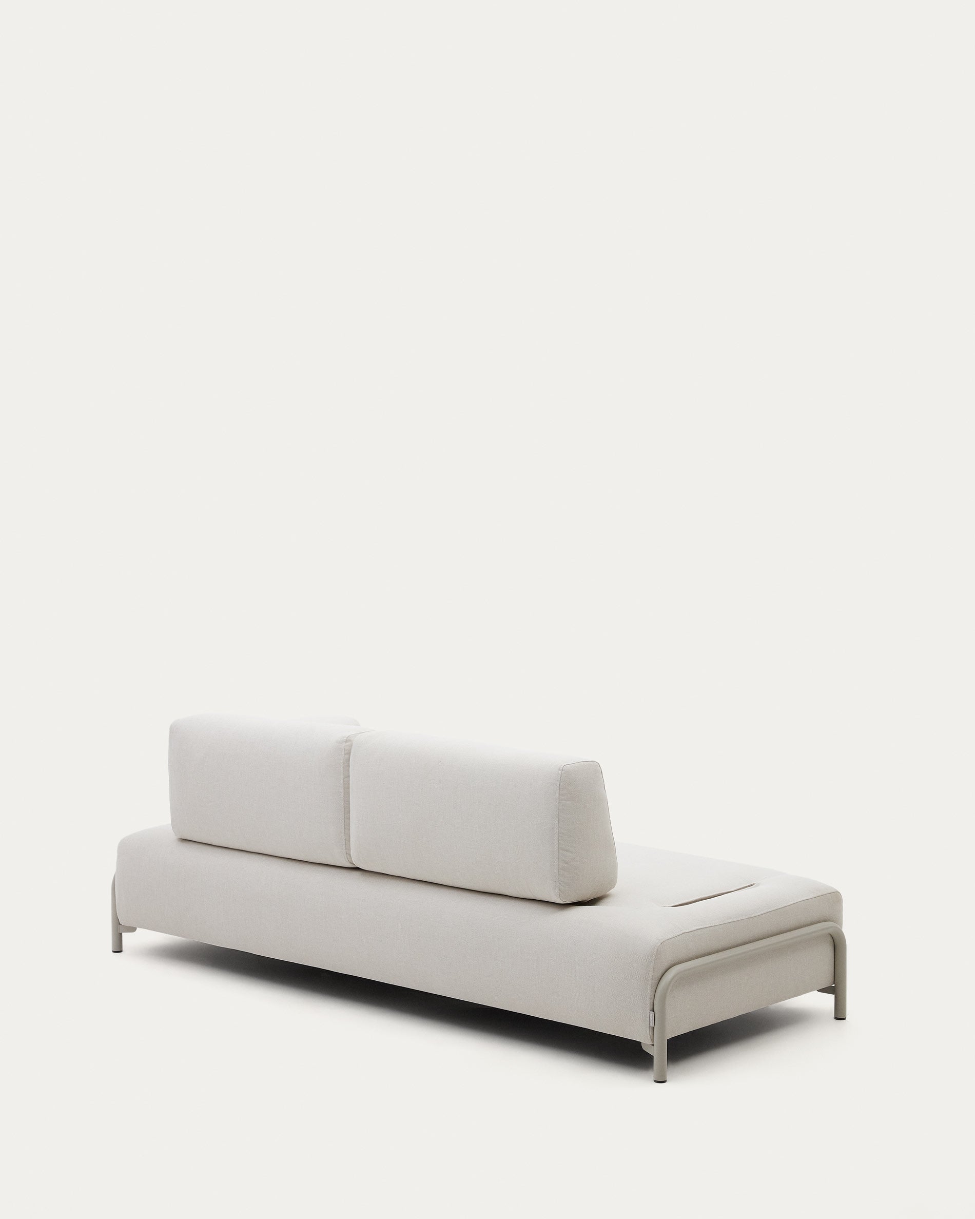 Elegantes Compo 3-Sitzer-Modul von Kave Home, 232 cm, beige Chenille, modernes Design mit robustem Metallgestell.