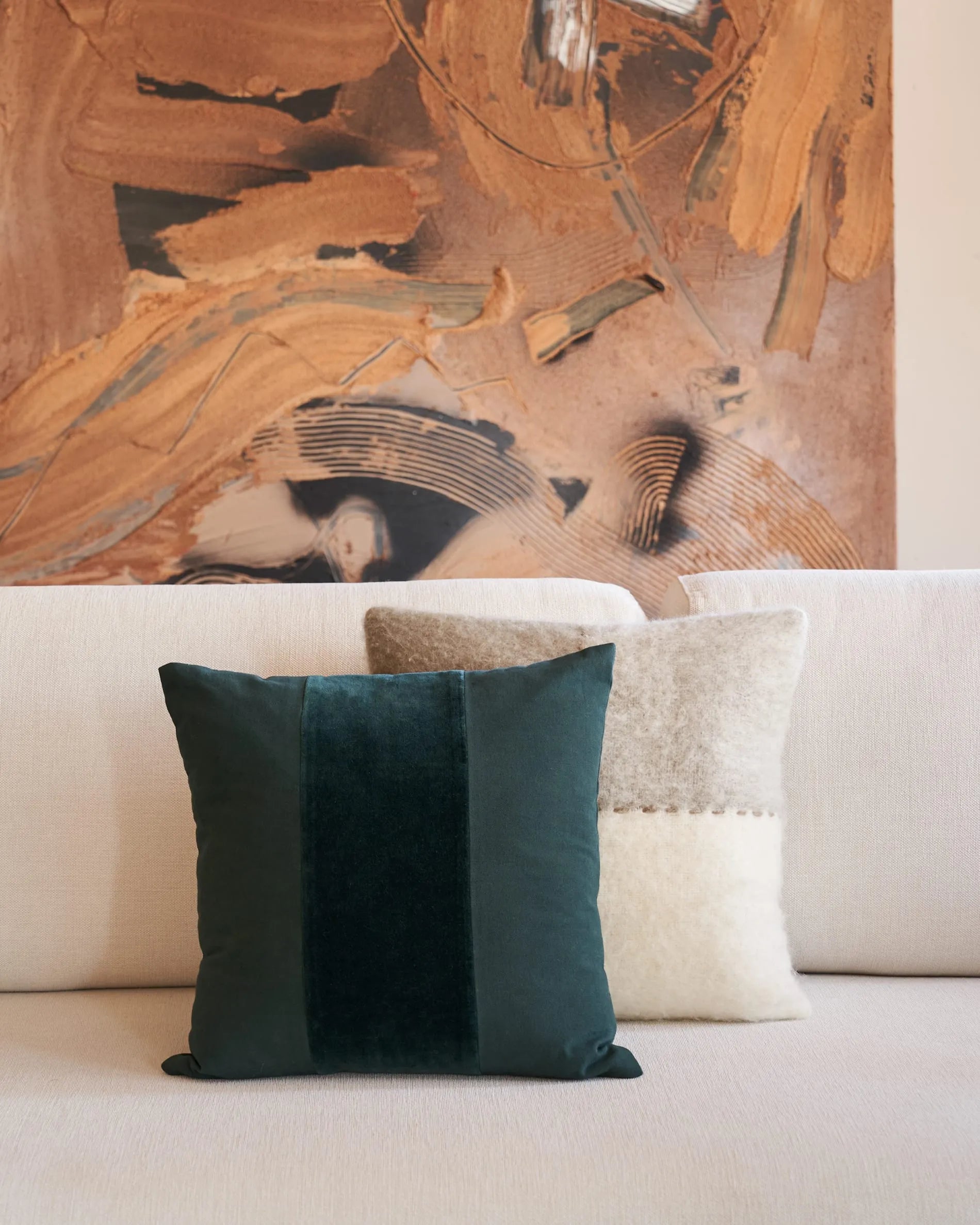 Compo 3-Sitzer-Modul von Kave Home, 232 cm, Chenille beige, Metallgestell, modernes Design, bequem und hochwertig.