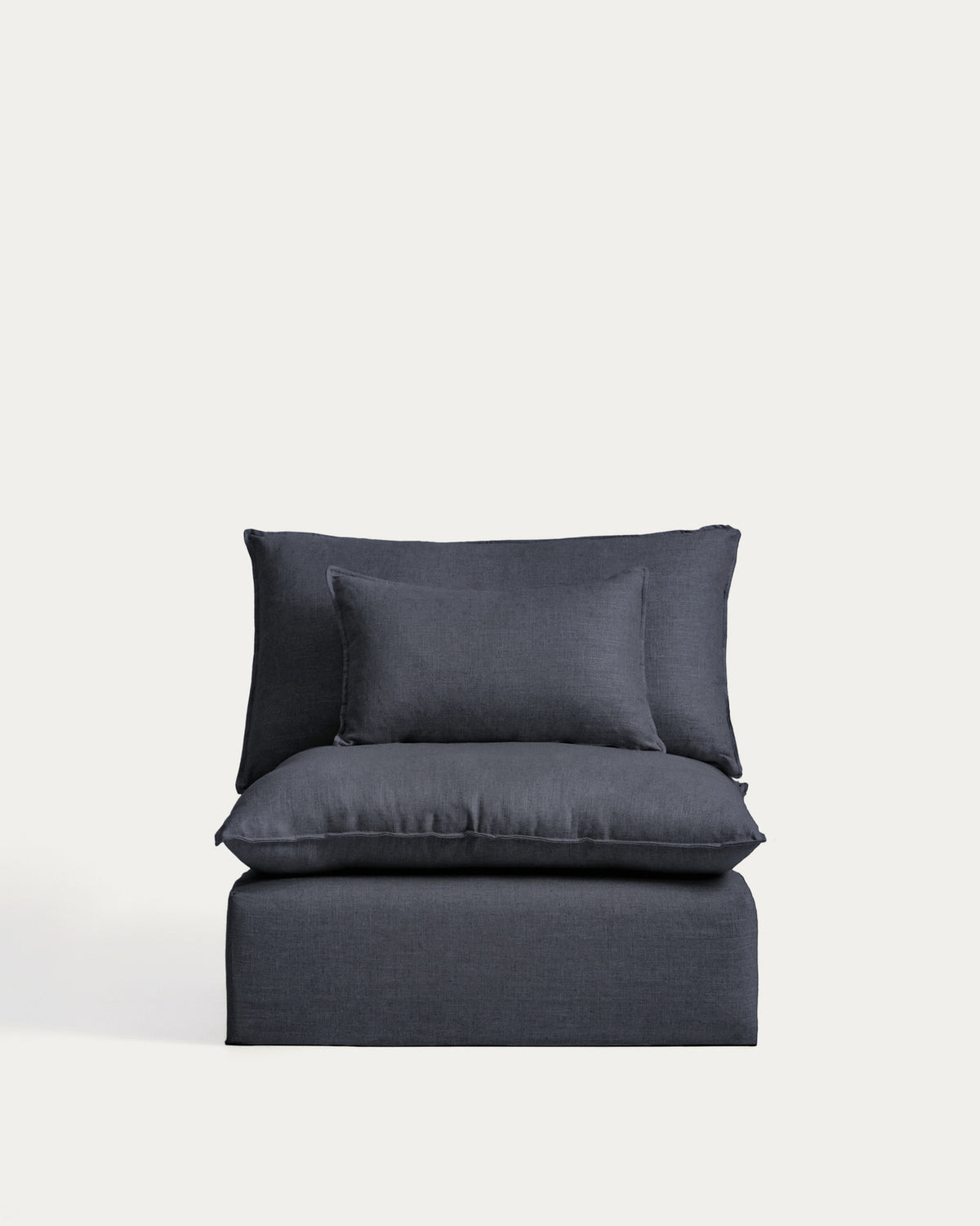 Sessel Anarela mit abnehmbarem Bezug aus Leinen und Viskose in Dunkelgrau, 110 cm, FSC Mix Credit in Dunkelgrau präsentiert im Onlineshop von KAQTU Design AG. Sessel ist von Kave Home