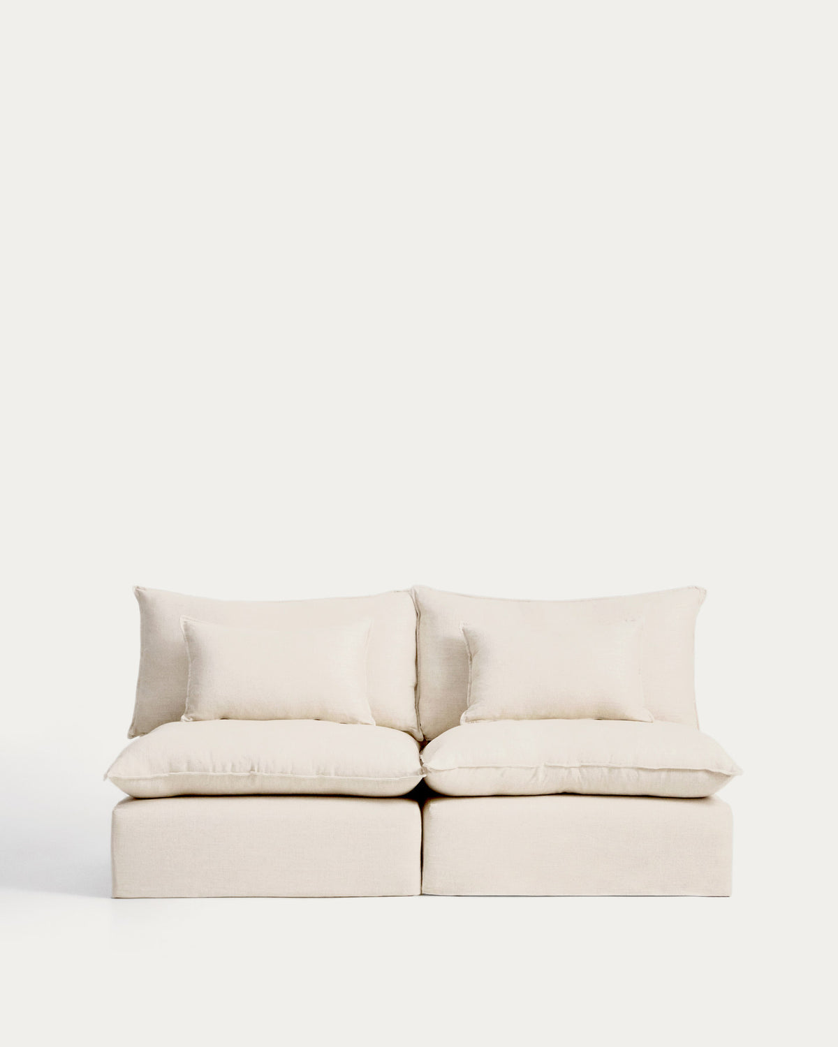 3-Sitzer-Modularsofa Anarela mit abnehmbarem Bezug aus Leinen und Viskose in Beige, 220 cm, FSC Mix Credit in Beige präsentiert im Onlineshop von KAQTU Design AG. 3er Sofa ist von Kave Home