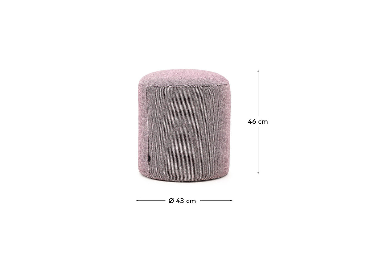 Fussablage mit abnehmbarem Bezug Kaeli violett Ø 43 cm in Lila präsentiert im Onlineshop von KAQTU Design AG. Pouf ist von Kave Home