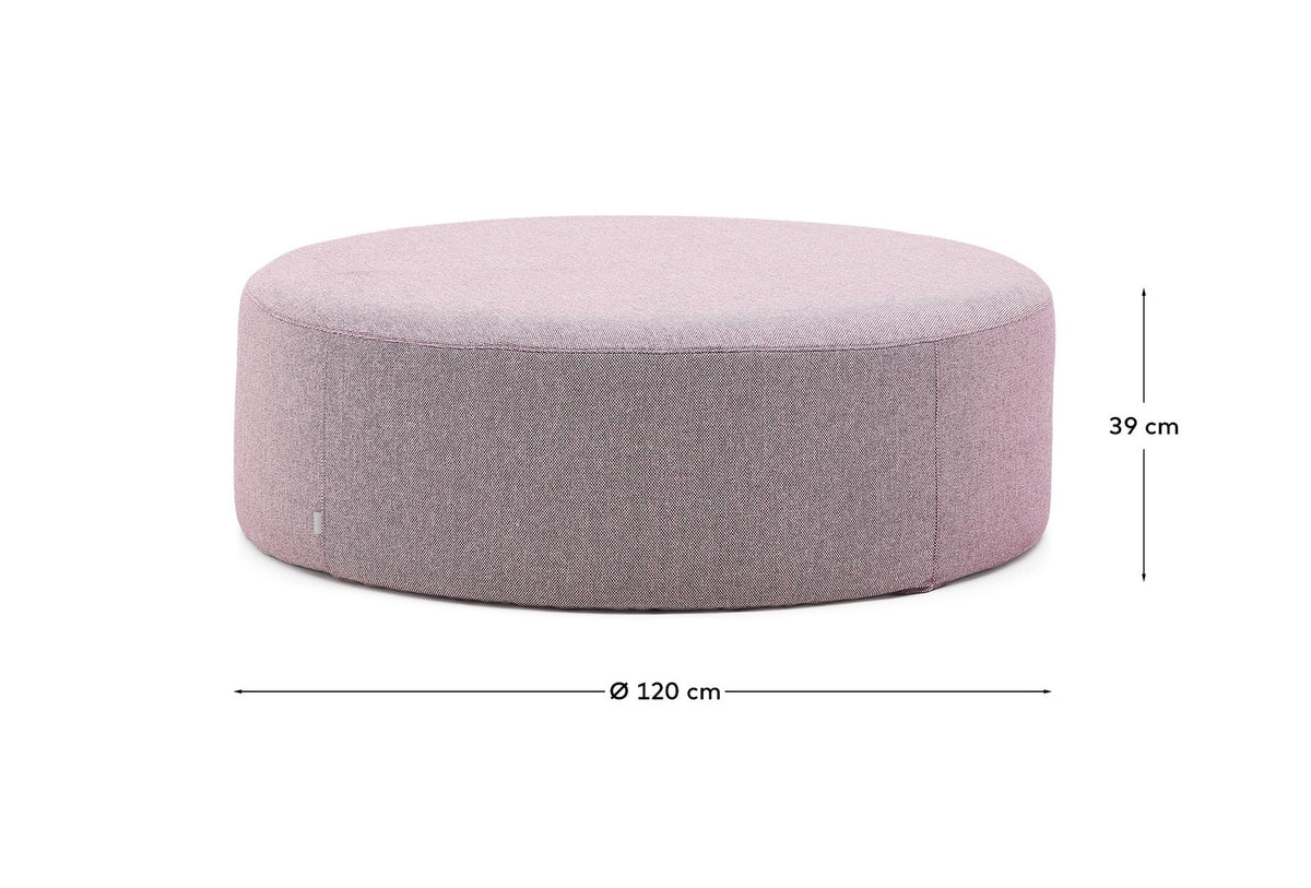 Fussablage mit abnehmbarem Bezug Kaeli violett Ø 120 cm in Lila präsentiert im Onlineshop von KAQTU Design AG. Pouf ist von Kave Home