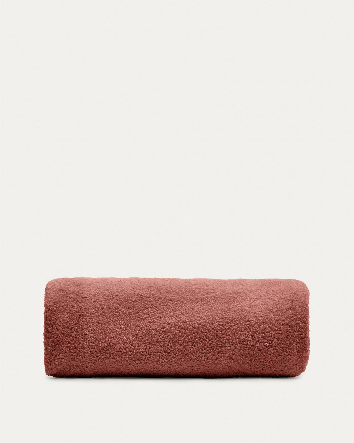Bezug für Fusshocker Kaeli in terrakottafarbenem Bouclé Ø 90 cm in Terrakotta präsentiert im Onlineshop von KAQTU Design AG. Ottoman-Zubehör ist von Kave Home