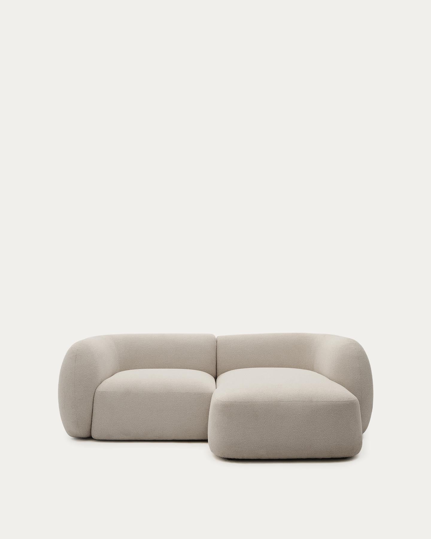 2-Sitzer-Modularsofa Martina mit Chenille und Chaiselongue rechts in Steinton 230 cm in Steinfarben präsentiert im Onlineshop von KAQTU Design AG. L-Sofa rechts ist von Kave Home
