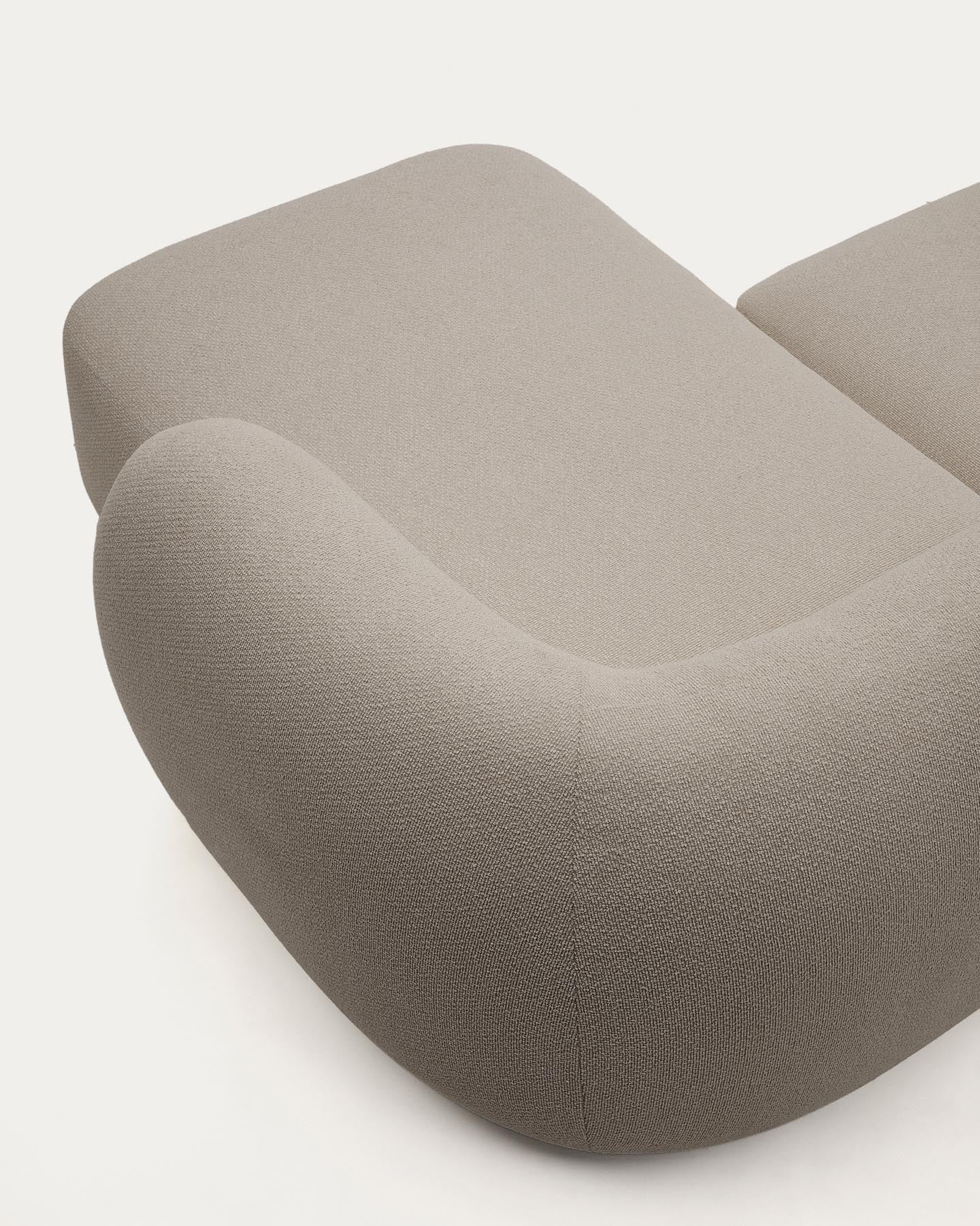 2-Sitzer-Modularsofa Martina mit Chenille und Chaiselongue rechts in Steinton 230 cm in Steinfarben präsentiert im Onlineshop von KAQTU Design AG. L-Sofa rechts ist von Kave Home