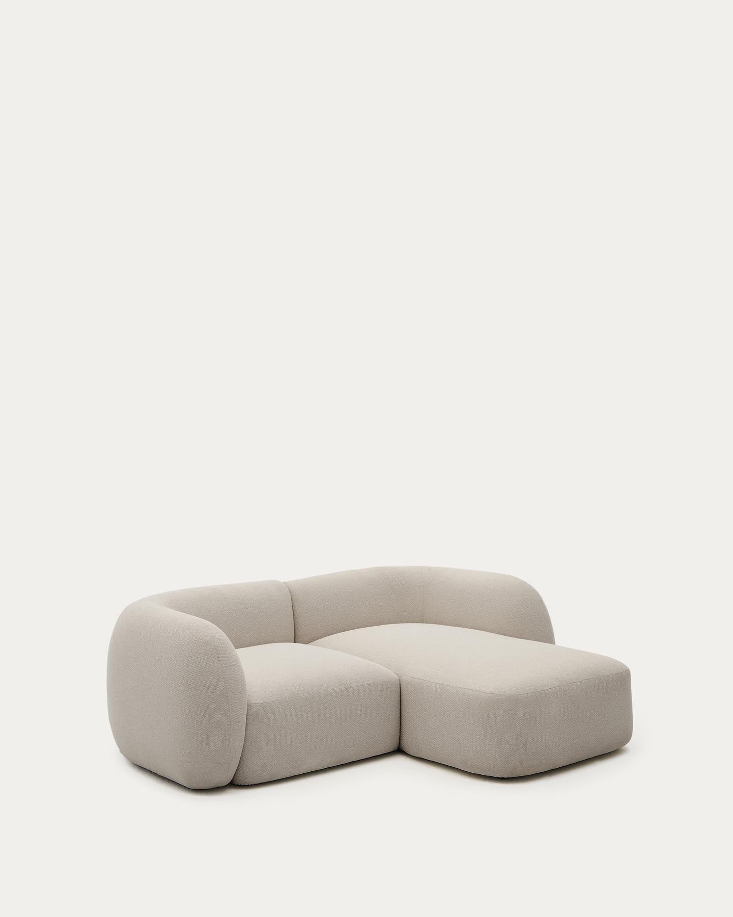 2-Sitzer-Modularsofa Martina mit Chenille und Chaiselongue rechts in Steinton 230 cm in Steinfarben präsentiert im Onlineshop von KAQTU Design AG. L-Sofa rechts ist von Kave Home