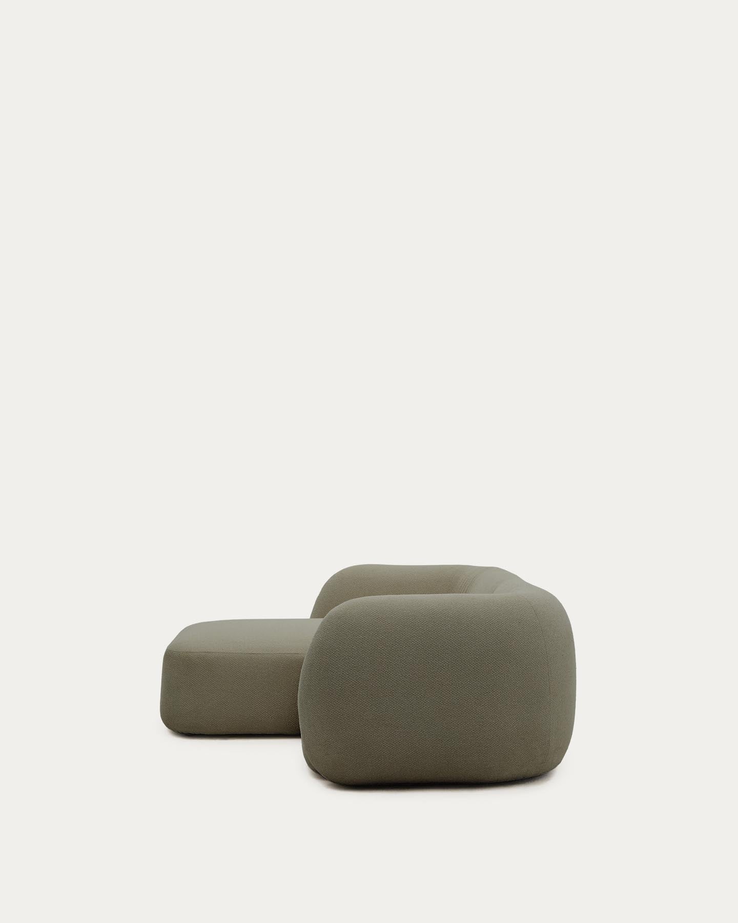 2-Sitzer-Modularsofa Martina mit Chenille und Chaiselongue links in Grün 230 cm in Grün präsentiert im Onlineshop von KAQTU Design AG. L-Sofa links ist von Kave Home