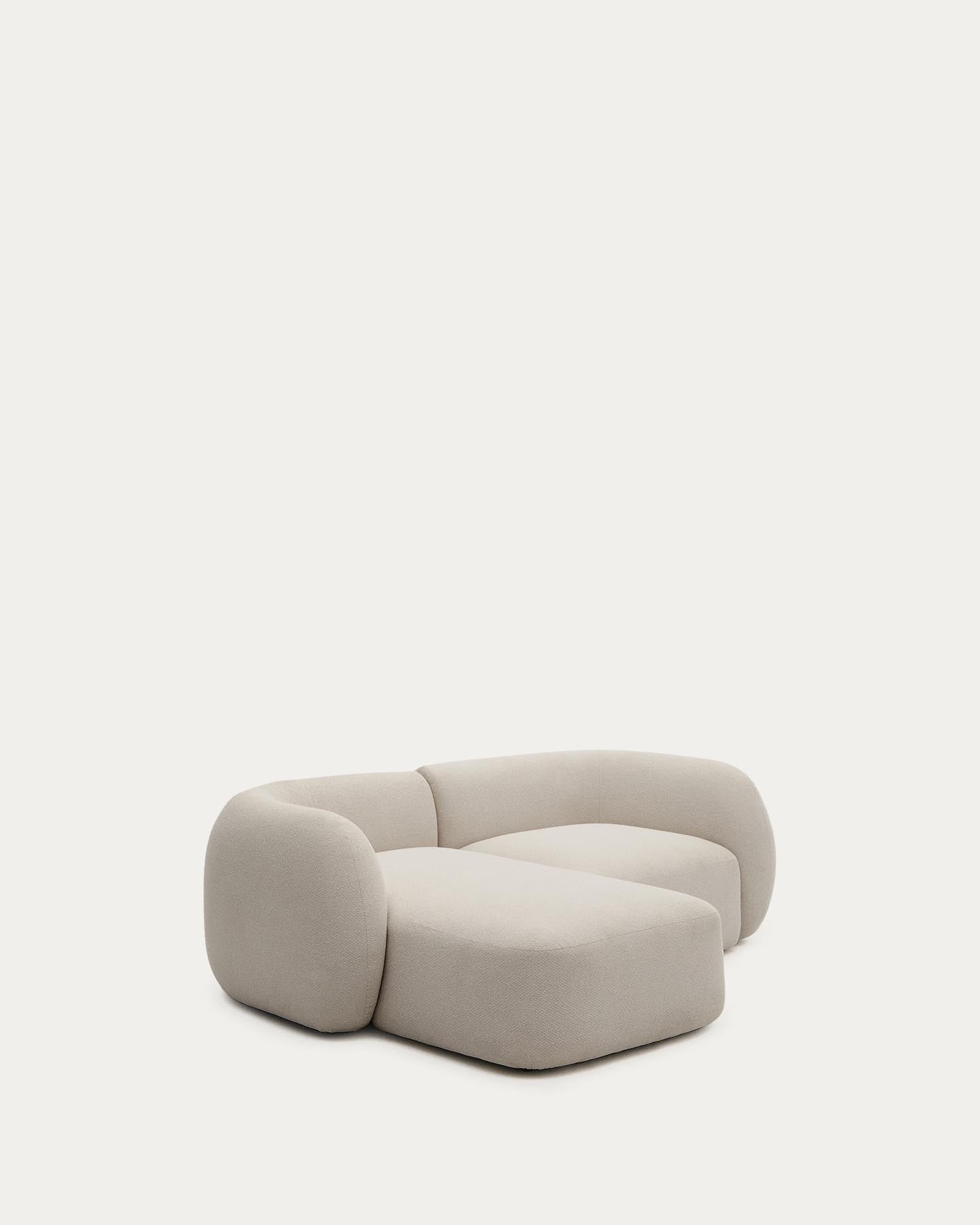 2-Sitzer-Modularsofa Martina mit Chenille und Chaiselongue links in Steinton 230 cm in Steinfarben präsentiert im Onlineshop von KAQTU Design AG. L-Sofa links ist von Kave Home
