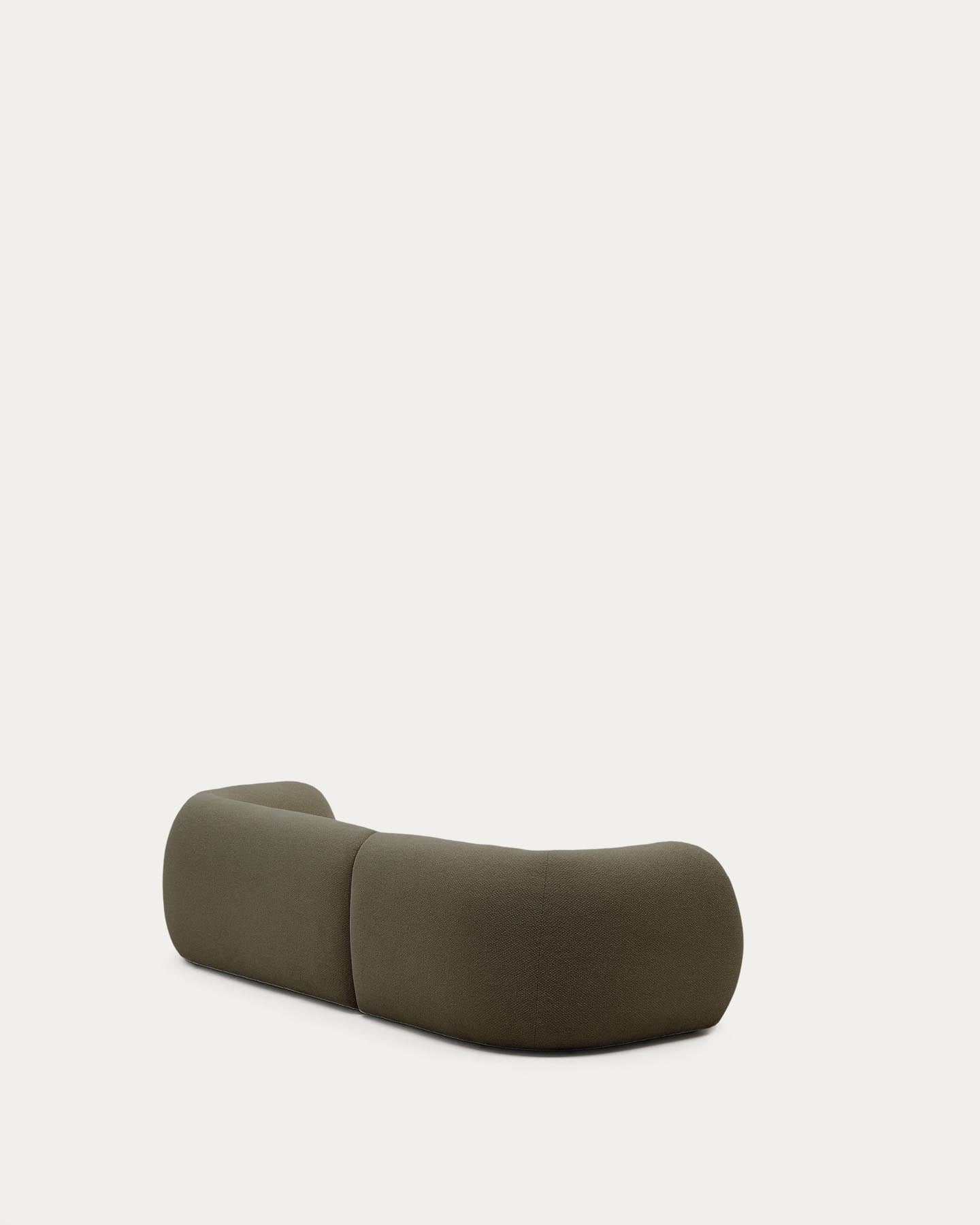 3-Sitzer-Modularsofa Martina mit Chenille und Chaiselongue rechts in Grün 287 cm in Grün präsentiert im Onlineshop von KAQTU Design AG. L-Sofa rechts ist von Kave Home