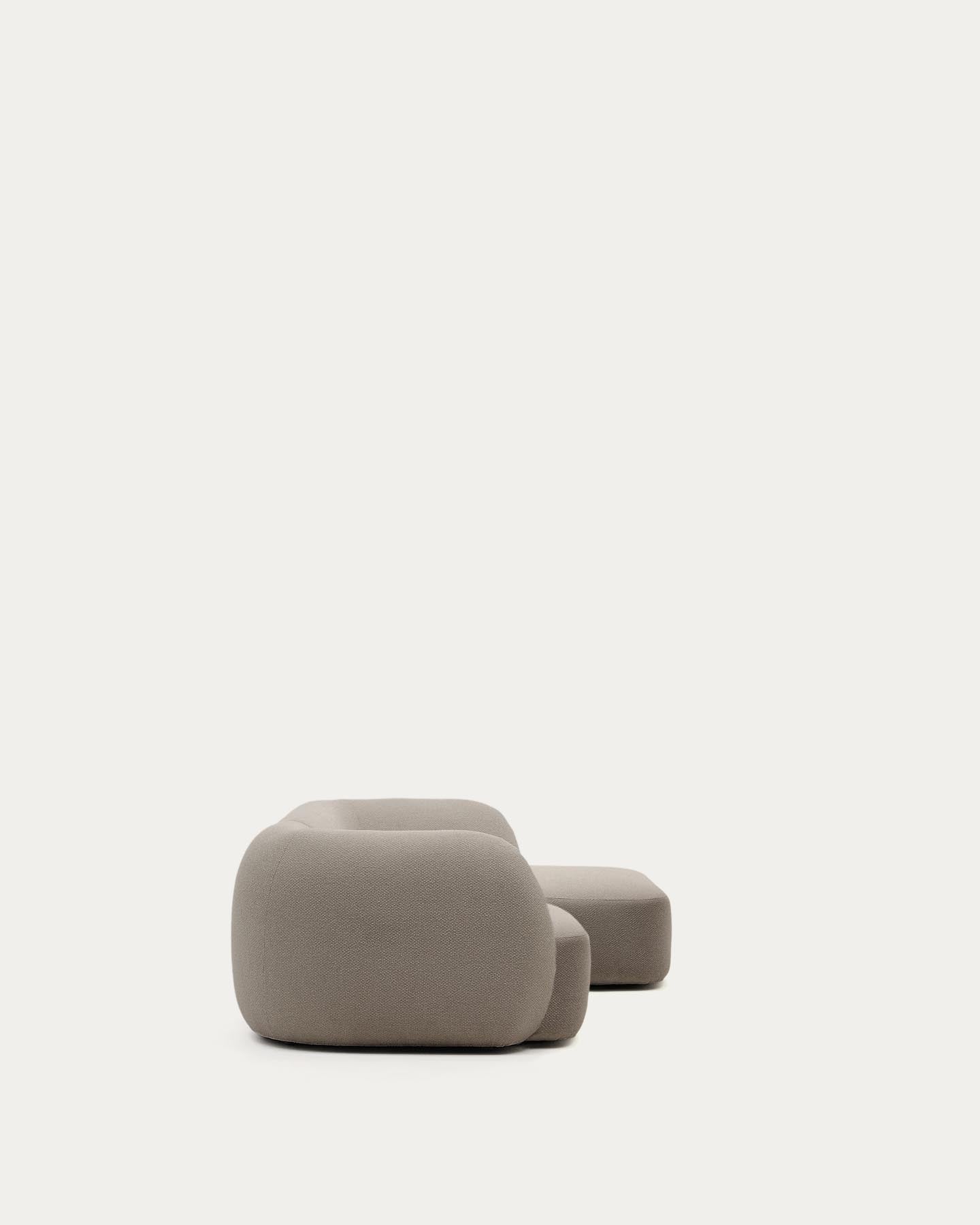 Schwer entflammbares 3-Sitzer-Modularsofa Martina mit Chenille und Chaiselongue rechts in Steinton 287 cm in Steinfarben präsentiert im Onlineshop von KAQTU Design AG. L-Sofa rechts ist von Kave Home