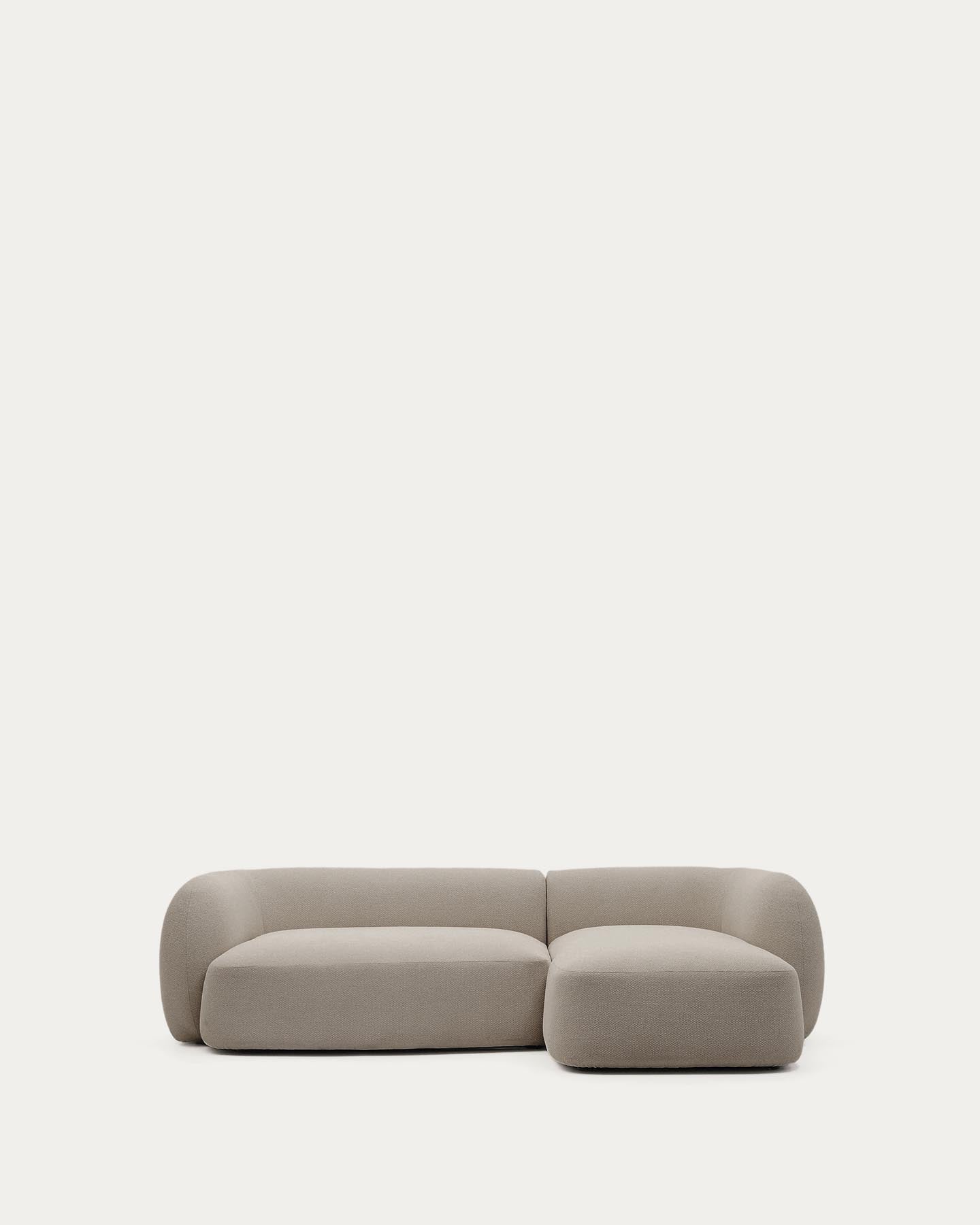 3-Sitzer-Modularsofa Martina mit Chenille und Chaiselongue rechts in Steinton 287 cm in Steinfarben präsentiert im Onlineshop von KAQTU Design AG. L-Sofa rechts ist von Kave Home