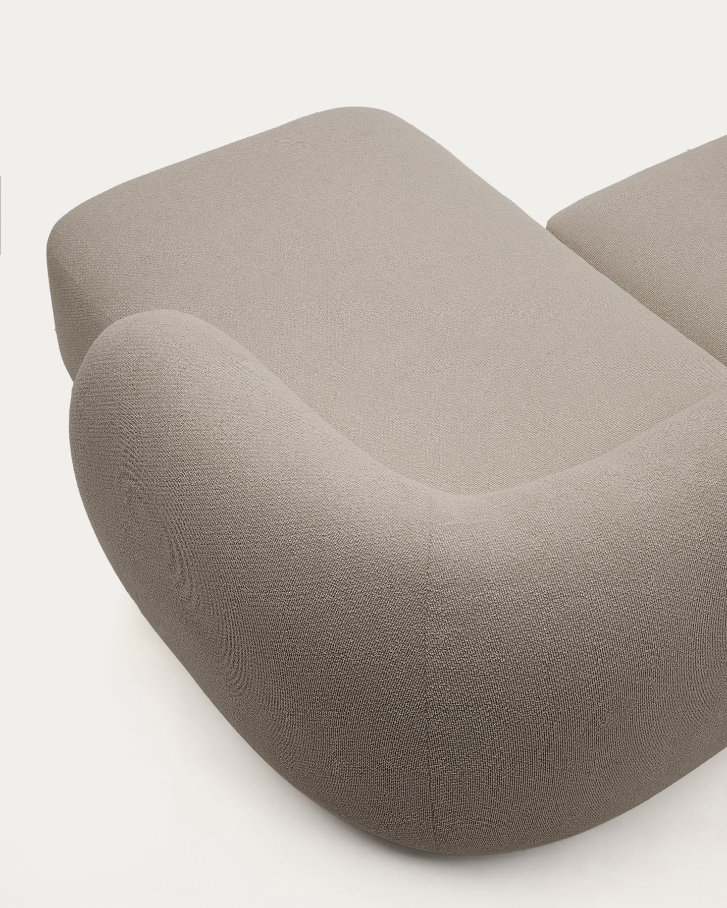 3-Sitzer-Modularsofa Martina mit Chenille und Chaiselongue rechts in Steinton 287 cm in Steinfarben präsentiert im Onlineshop von KAQTU Design AG. L-Sofa rechts ist von Kave Home