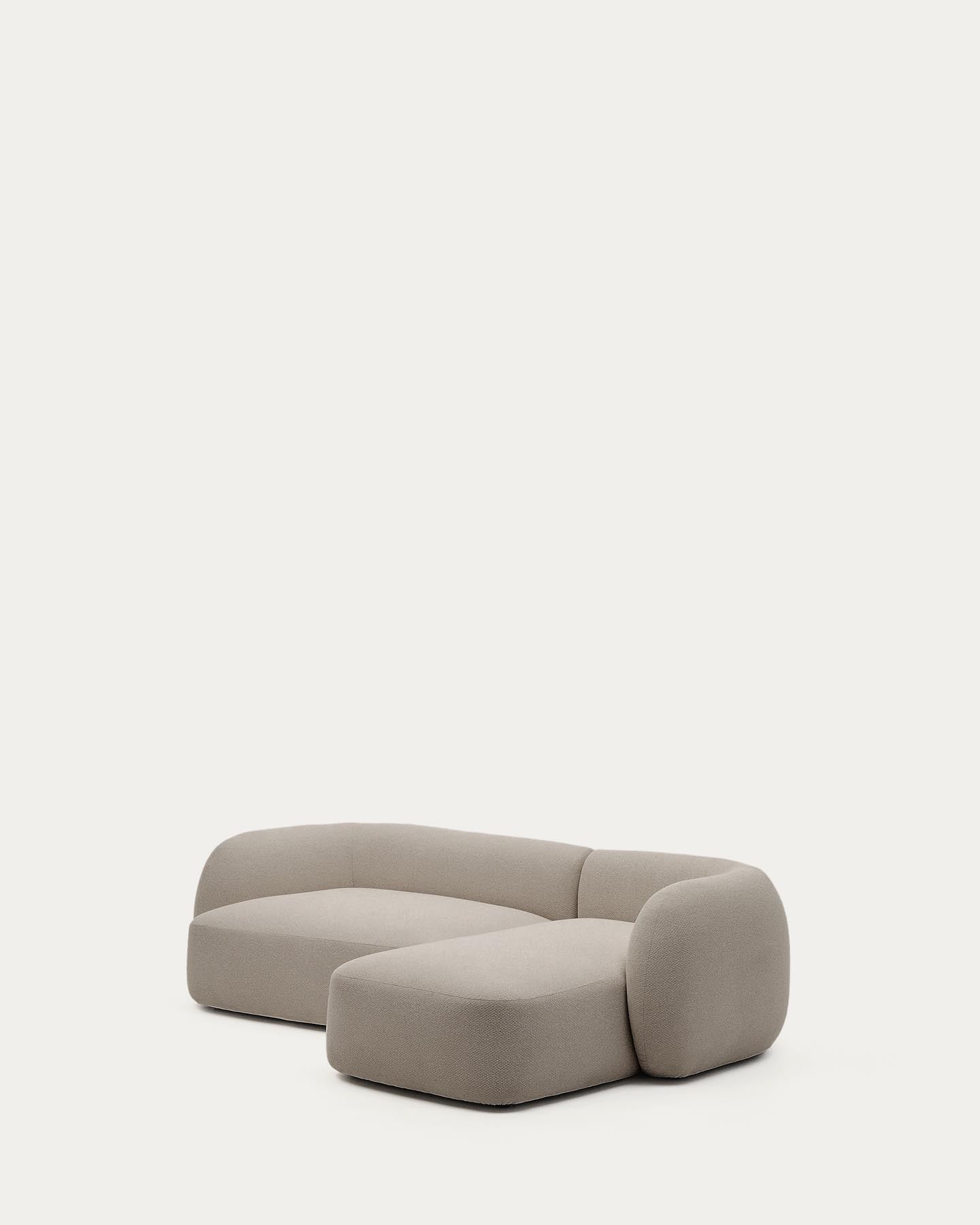 3-Sitzer-Modularsofa Martina mit Chenille und Chaiselongue rechts in Steinton 287 cm in Steinfarben präsentiert im Onlineshop von KAQTU Design AG. L-Sofa rechts ist von Kave Home