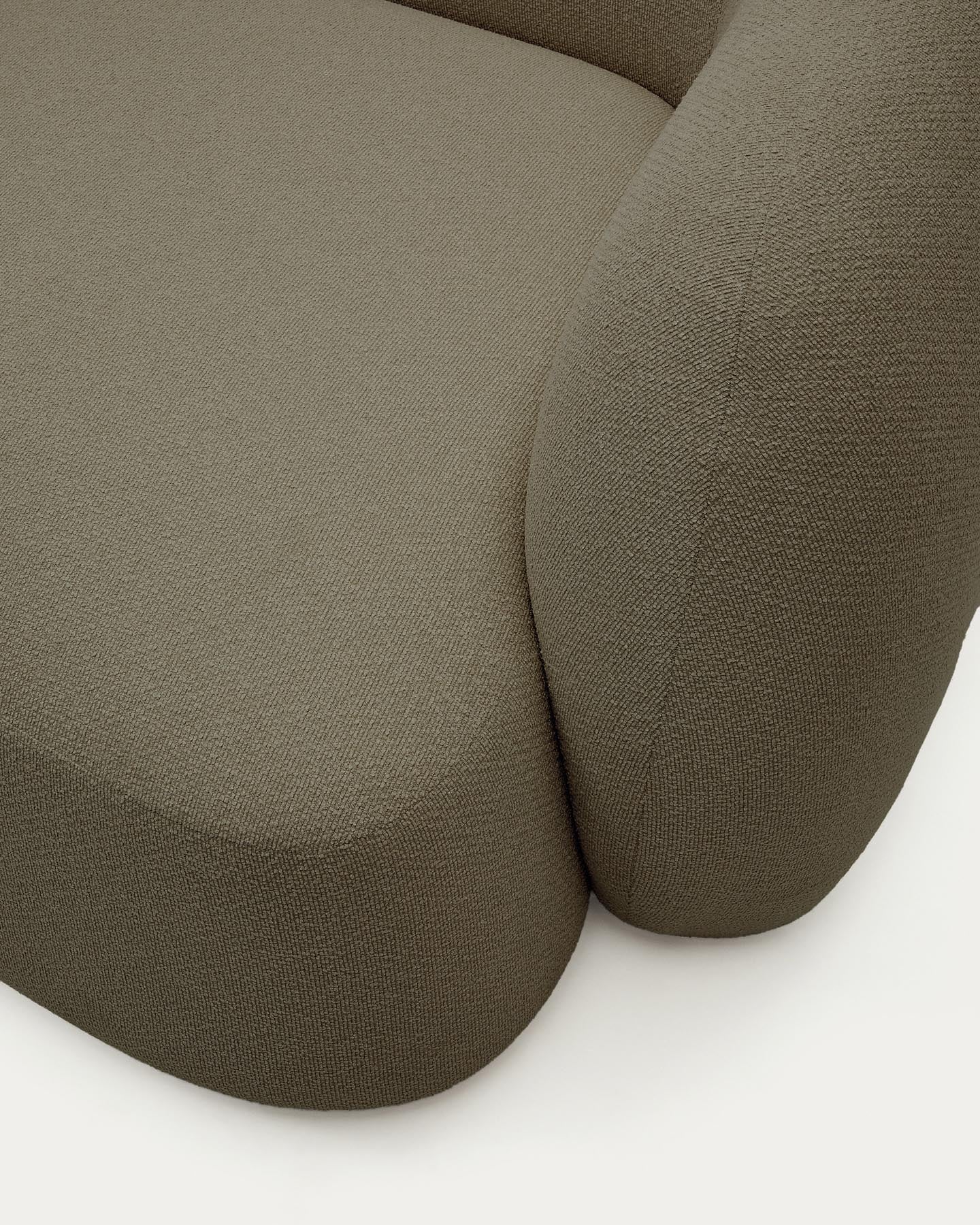 Schwer entflammbares 3-Sitzer-Modularsofa Martina mit grüner Chenille und Chaiselongue links 287 cm in Grün präsentiert im Onlineshop von KAQTU Design AG. L-Sofa links ist von Kave Home