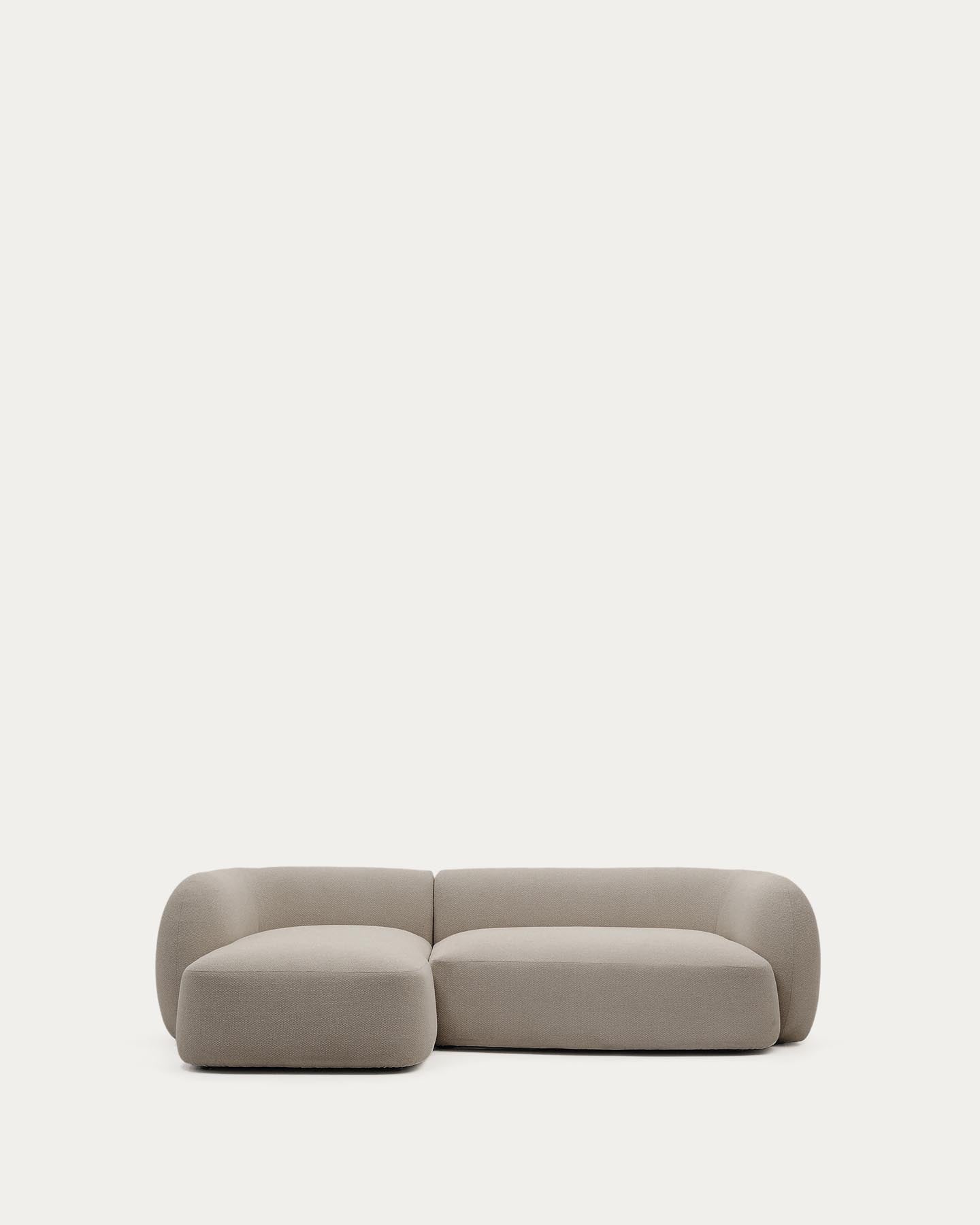Schwer entflammbares 3-Sitzer-Modularsofa Martina mit Chenille und Chaiselongue links in Steinton 287 cm in Steinfarben präsentiert im Onlineshop von KAQTU Design AG. L-Sofa links ist von Kave Home
