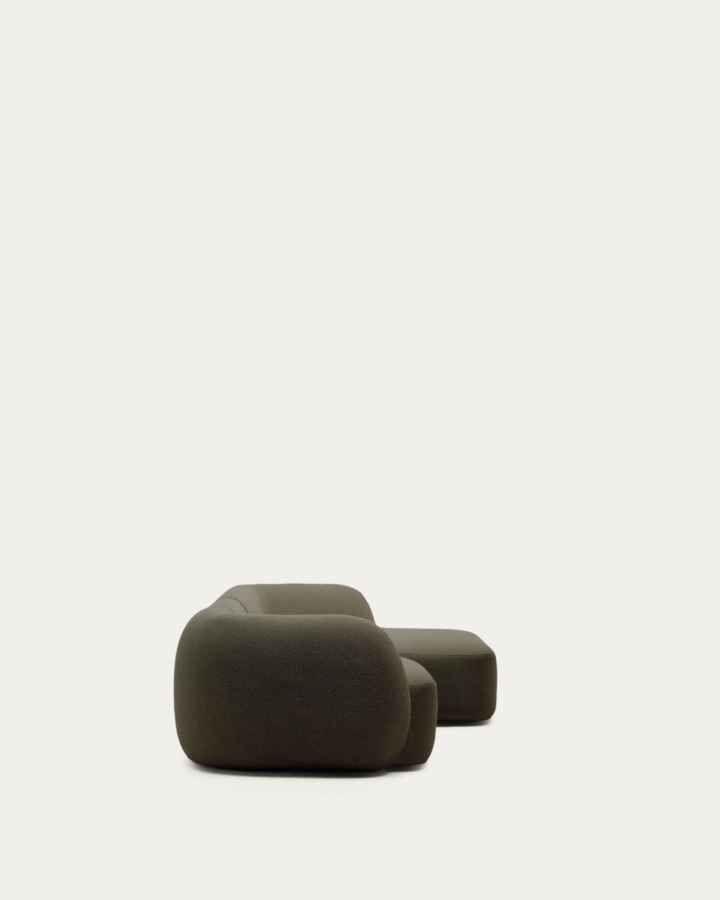 4-Sitzer-Modularsofa Martina mit Chenille und Chaiselongue rechts in Grün 377 cm in Grün präsentiert im Onlineshop von KAQTU Design AG. L-Sofa rechts ist von Kave Home