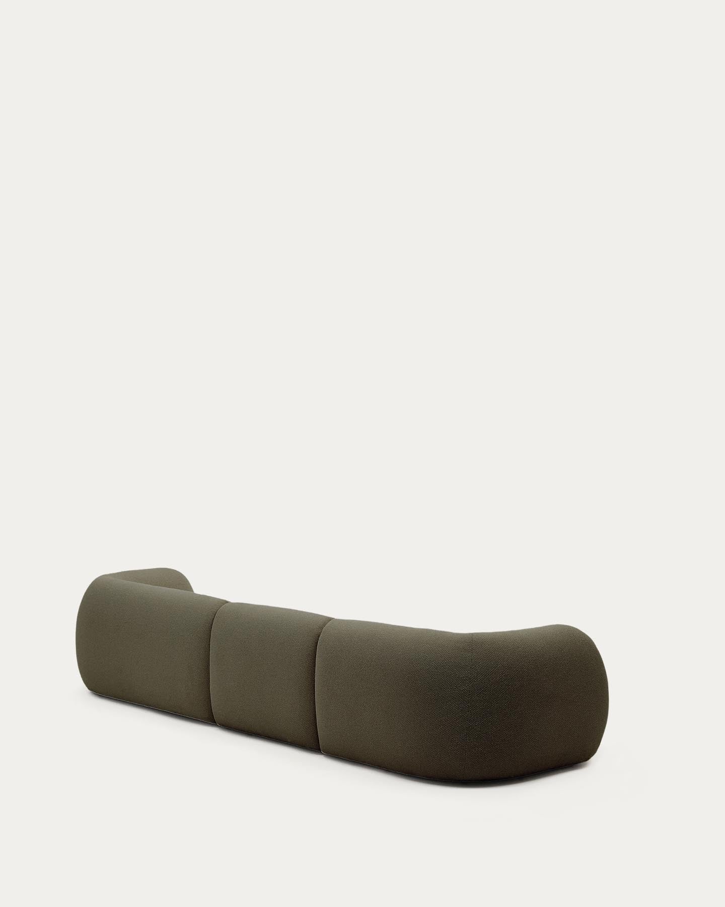 4-Sitzer-Modularsofa Martina mit Chenille und Chaiselongue rechts in Grün 377 cm in Grün präsentiert im Onlineshop von KAQTU Design AG. L-Sofa rechts ist von Kave Home