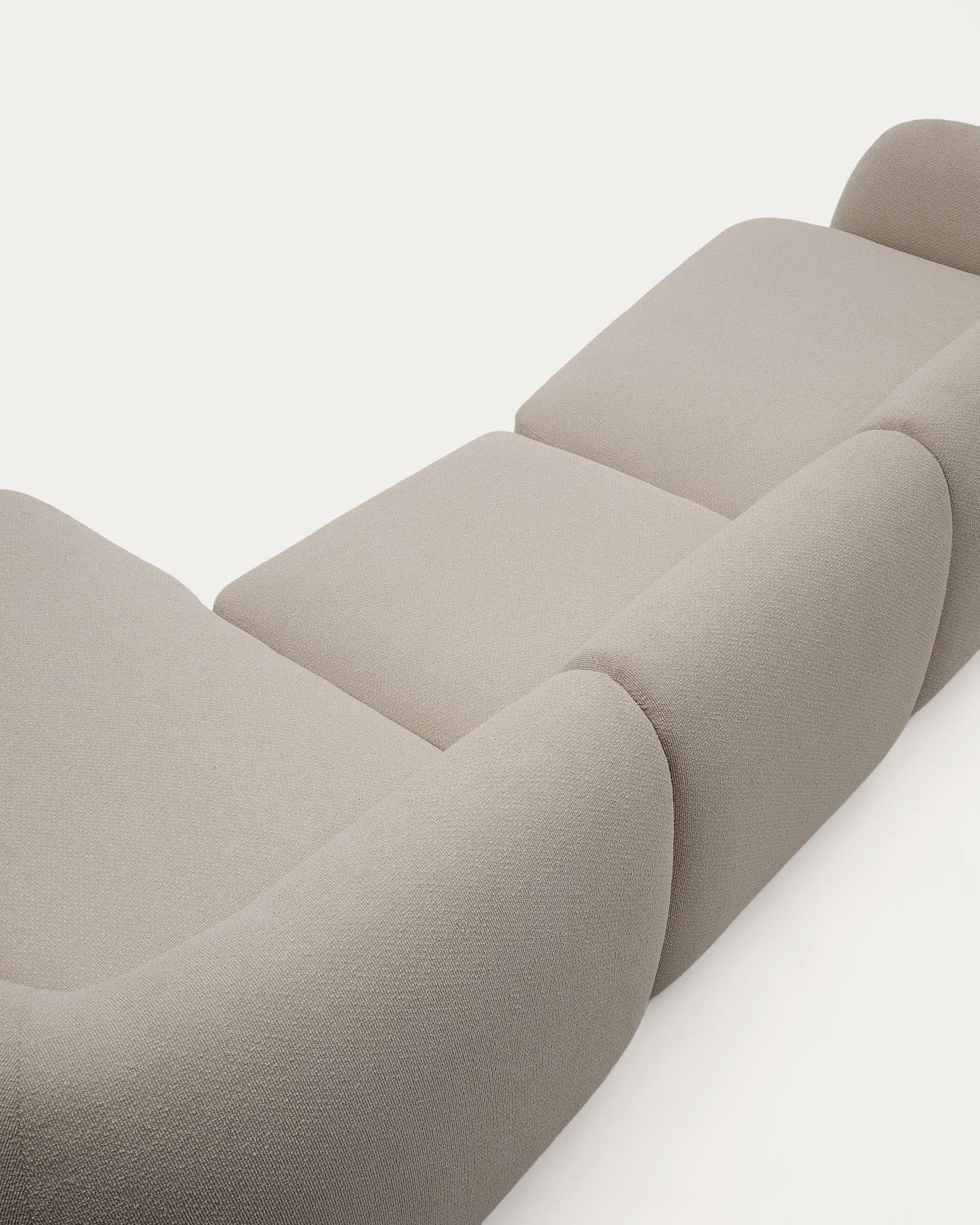 4-Sitzer-Modularsofa Martina mit Chenille und Chaiselongue rechts in Steinton 377 cm in Steinfarben präsentiert im Onlineshop von KAQTU Design AG. L-Sofa rechts ist von Kave Home