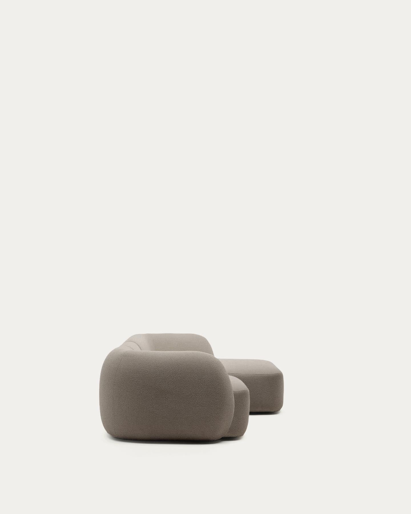 4-Sitzer-Modularsofa Martina mit Chenille und Chaiselongue rechts in Steinton 377 cm in Steinfarben präsentiert im Onlineshop von KAQTU Design AG. L-Sofa rechts ist von Kave Home