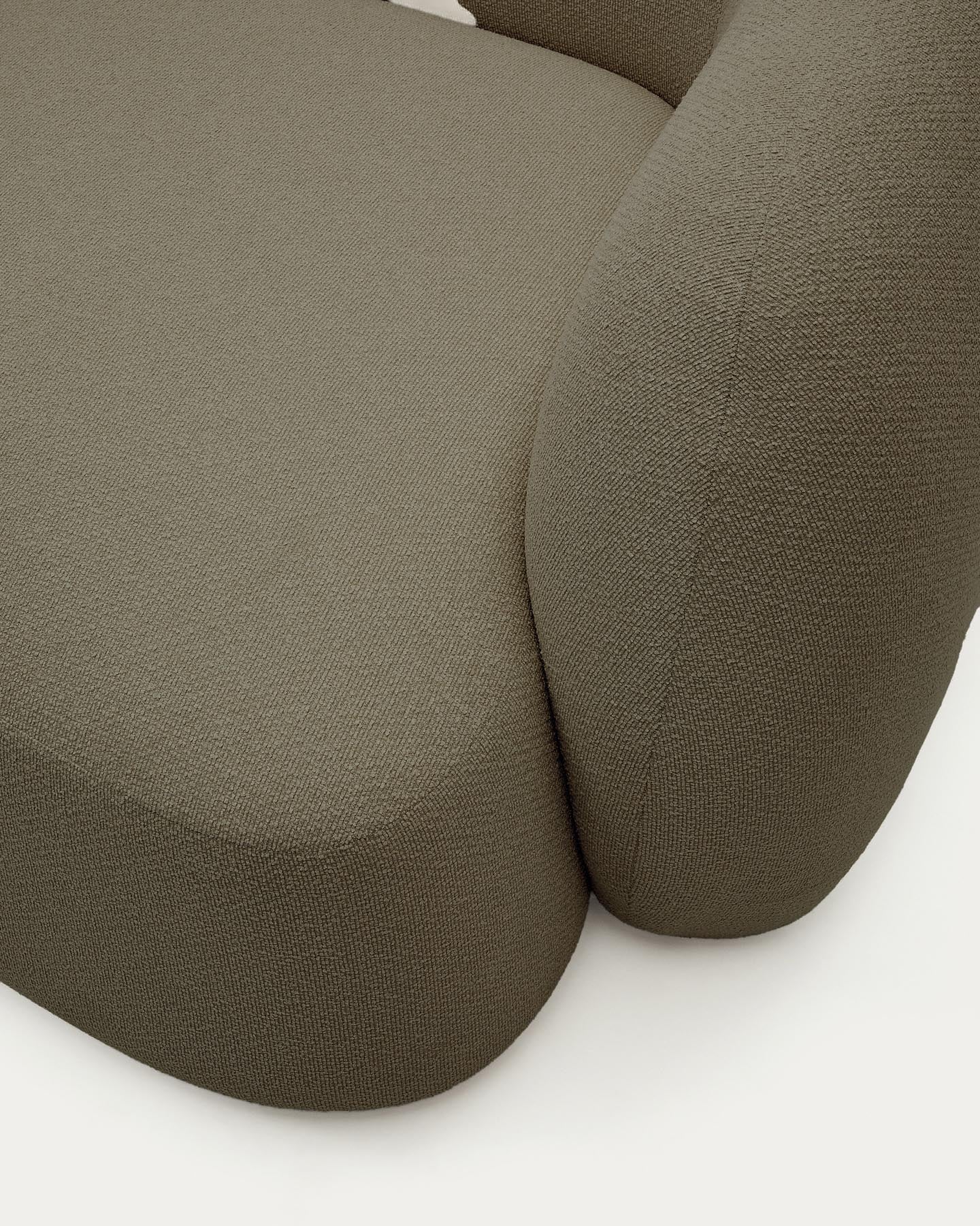 4-Sitzer-Modularsofa Martina mit Chenille und Chaiselongue links in Grün 377 cm in Grün präsentiert im Onlineshop von KAQTU Design AG. L-Sofa rechts ist von Kave Home