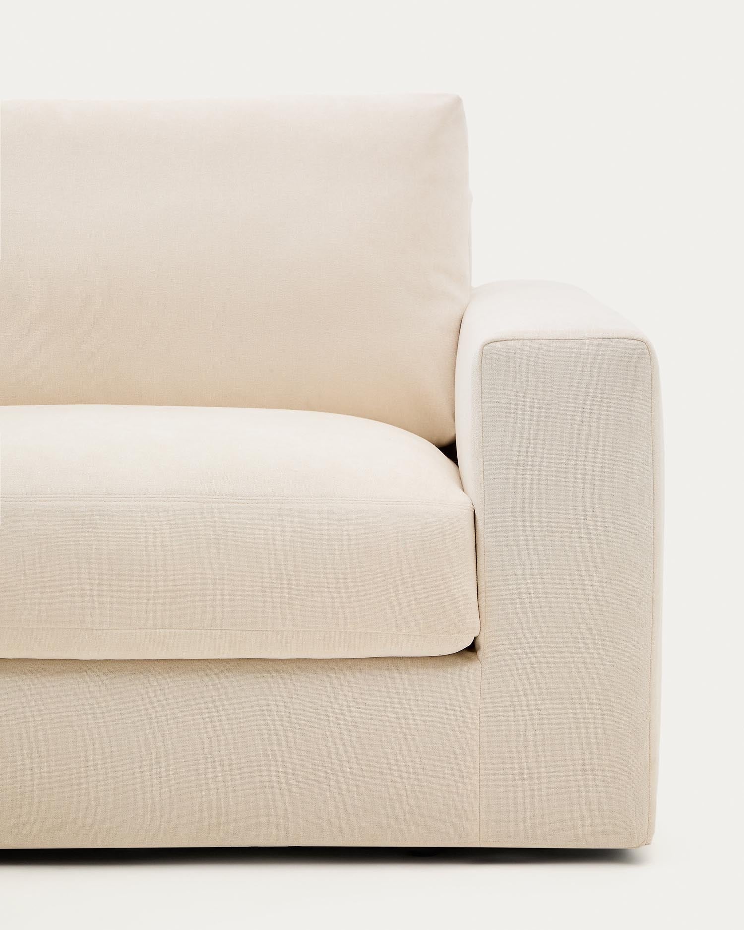 Modulares Sofa Alea für 3 Personen mit abnehmbarem Bezug aus Chenille in Ecru, 220 cm in Ecru präsentiert im Onlineshop von KAQTU Design AG. 3er Sofa ist von Kave Home