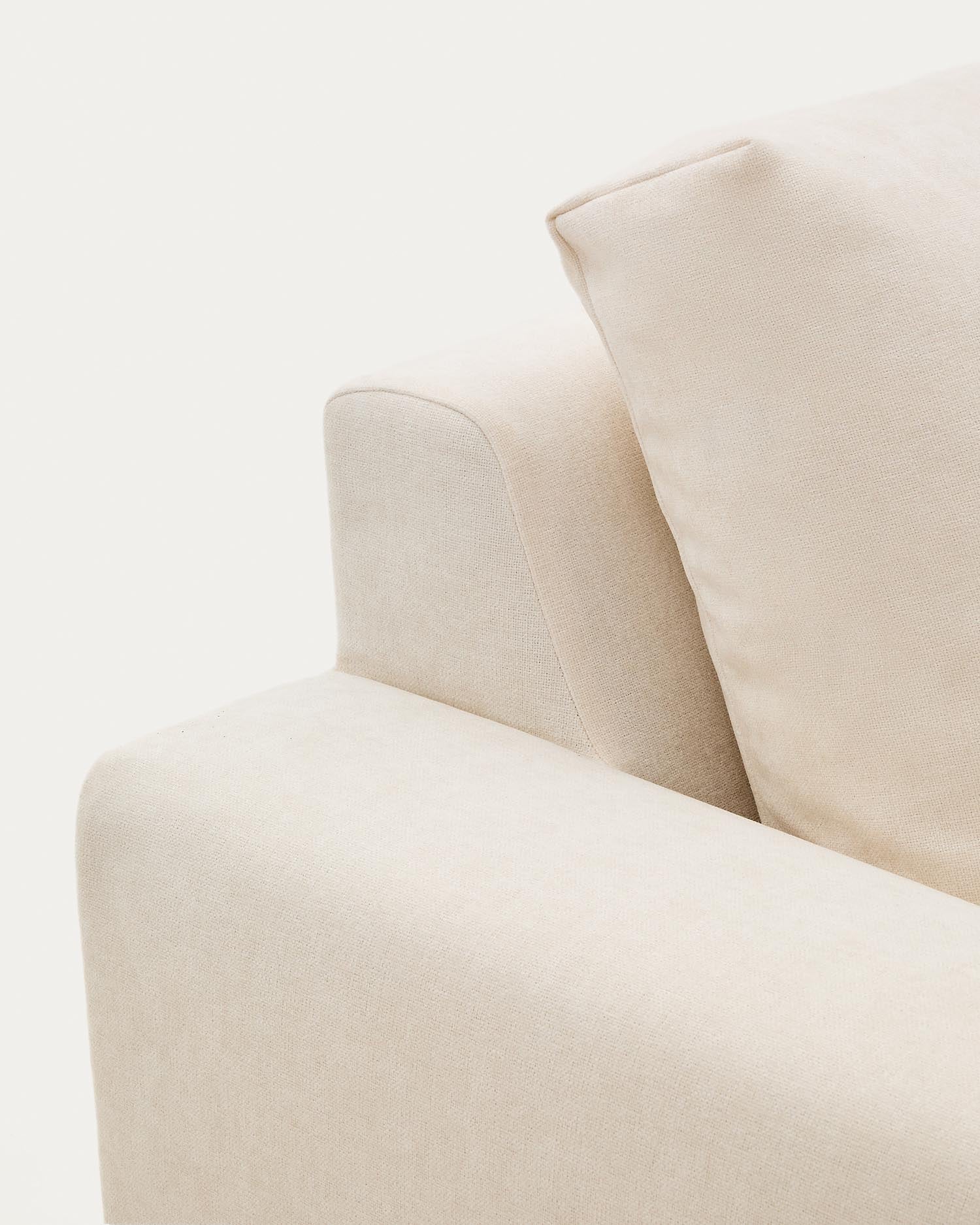 Modulares Sofa Alea für 3 Personen mit abnehmbarem Bezug aus Chenille in Ecru, 220 cm in Ecru präsentiert im Onlineshop von KAQTU Design AG. 3er Sofa ist von Kave Home