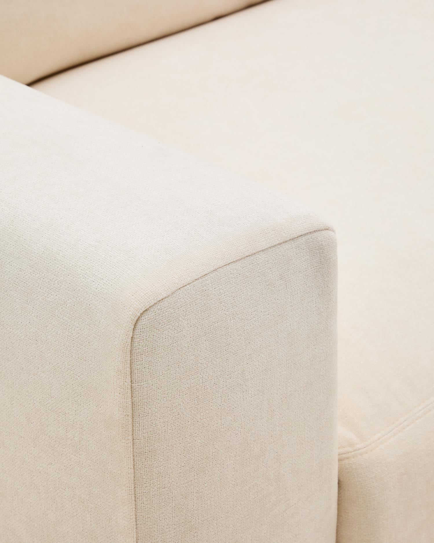 Modulares Sofa Alea für 3 Personen mit abnehmbarem Bezug aus Chenille in Ecru, 220 cm in Ecru präsentiert im Onlineshop von KAQTU Design AG. 3er Sofa ist von Kave Home