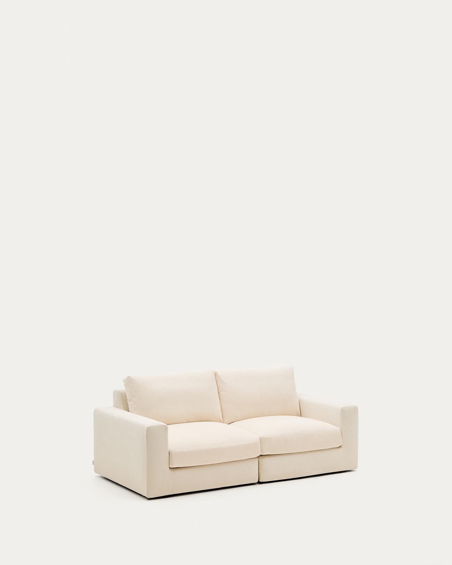 Modulares Sofa Alea für 3 Personen mit abnehmbarem Bezug aus Chenille in Ecru, 220 cm in Ecru präsentiert im Onlineshop von KAQTU Design AG. 3er Sofa ist von Kave Home