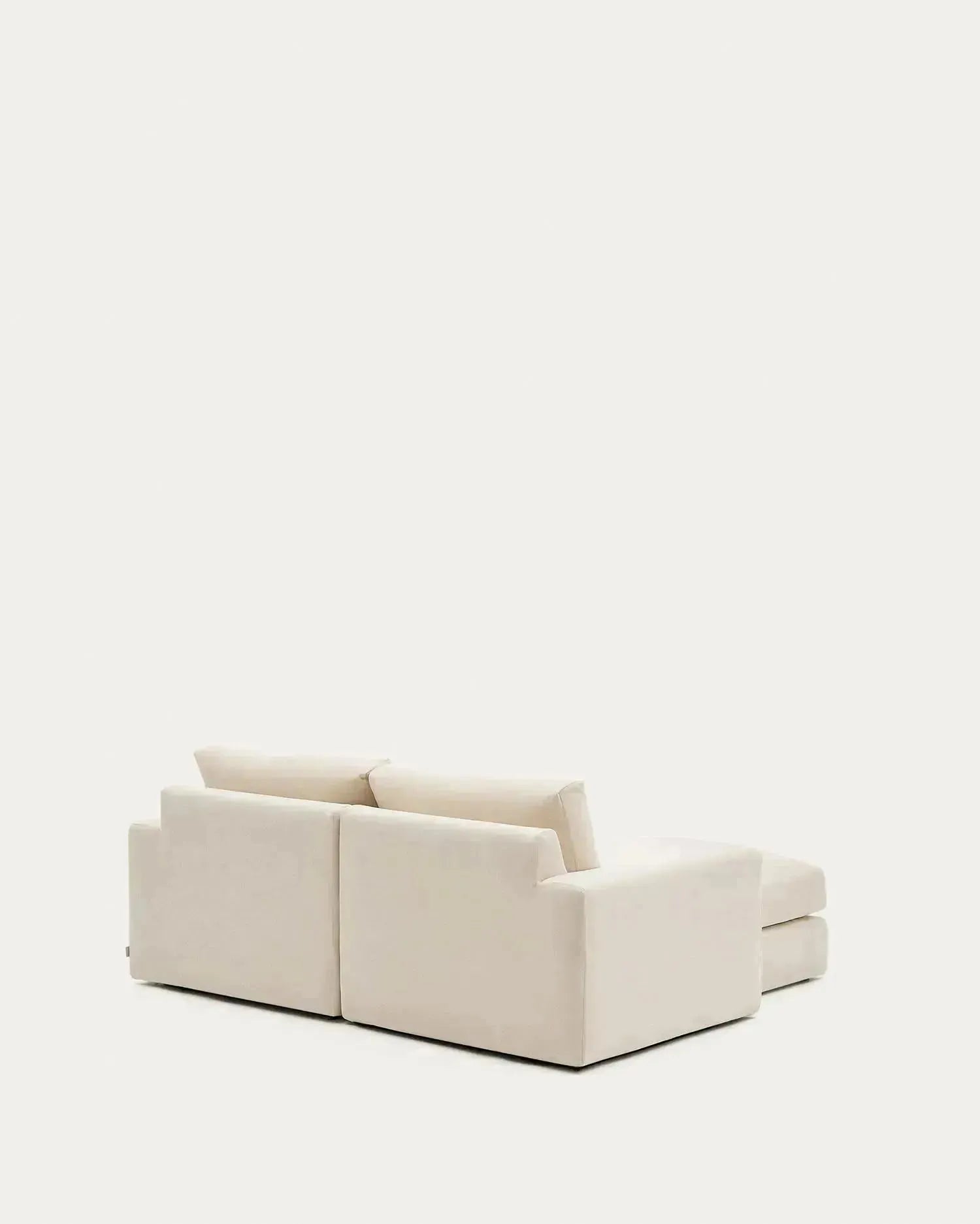 Modulares Sofa Alea für 3 Personen mit abnehmbarem Bezug aus Chenille mit Chaiselongue links in Ecru, 220 cm in Ecru präsentiert im Onlineshop von KAQTU Design AG. 3er Sofa ist von Kave Home