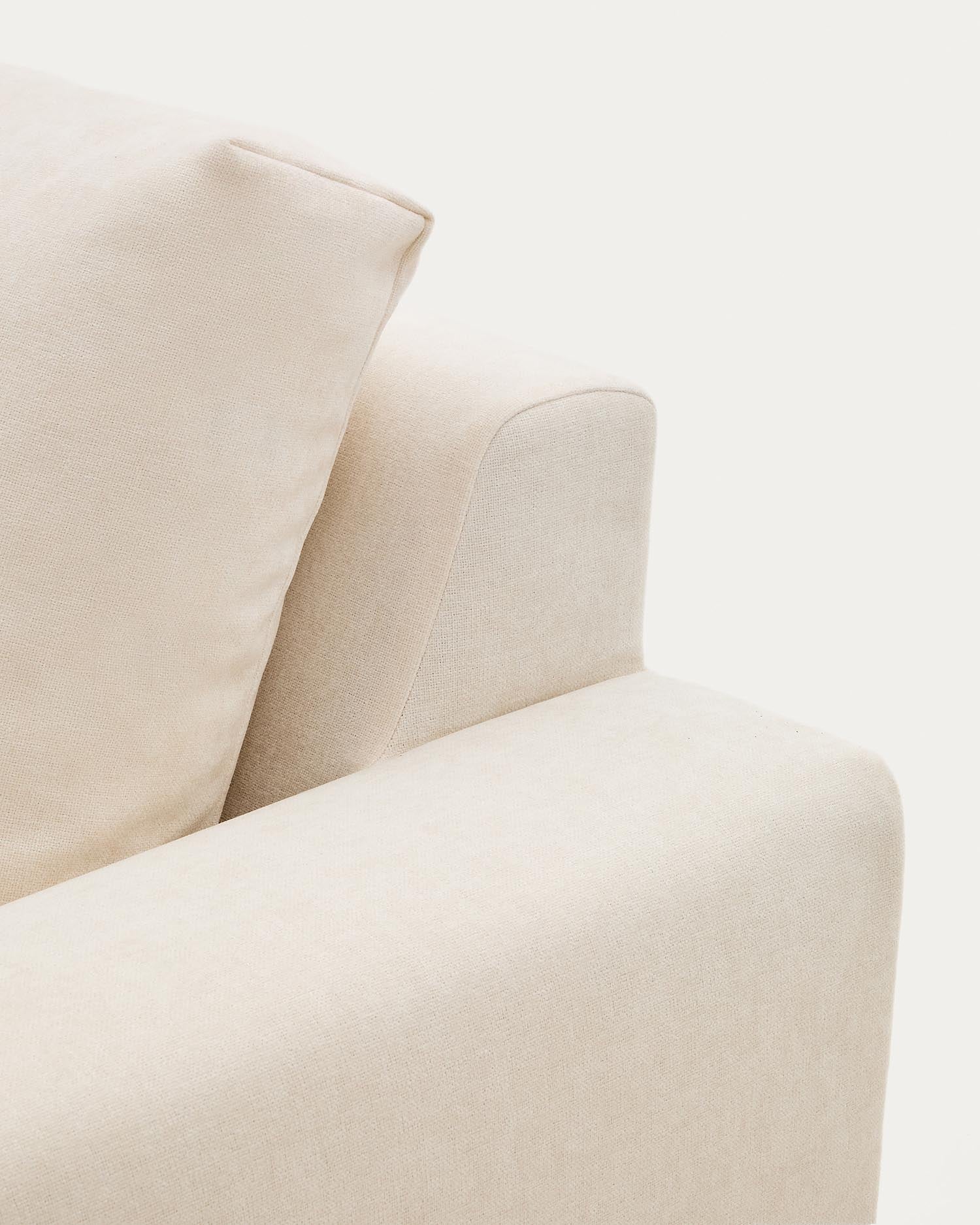 Modulares Sofa Alea für 5 Personen mit abnehmbarem Bezug aus Chenille mit Chaiselongue rechts in Ecru, 340 cm in Ecru präsentiert im Onlineshop von KAQTU Design AG. 5er Sofa ist von Kave Home