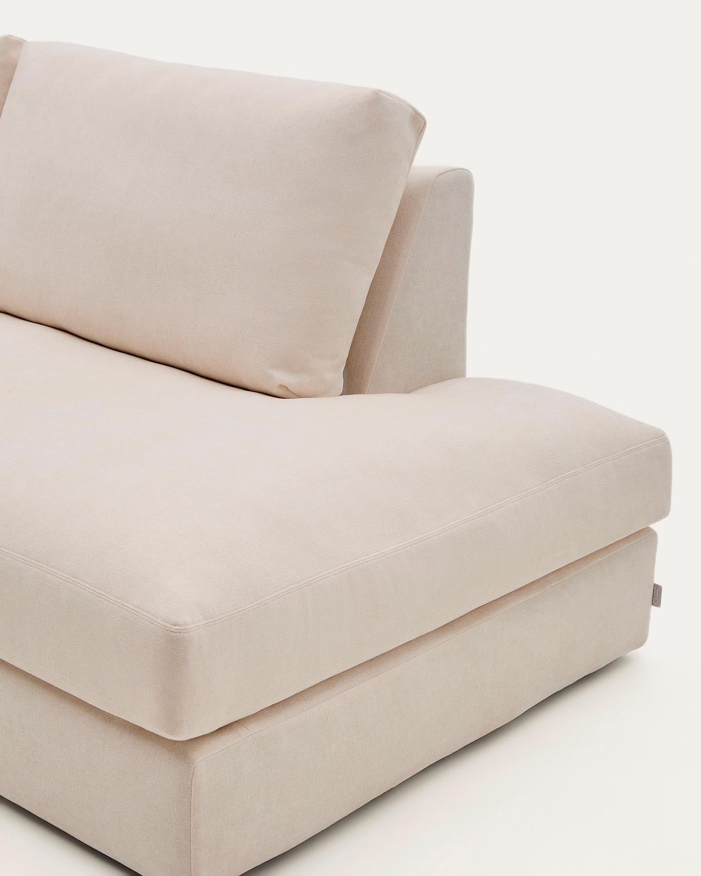 Modulares Sofa Alea für 5 Personen mit abnehmbarem Bezug aus Chenille mit Chaiselongue links in Beige, 340 cm in Beige präsentiert im Onlineshop von KAQTU Design AG. 3er Sofa ist von Kave Home