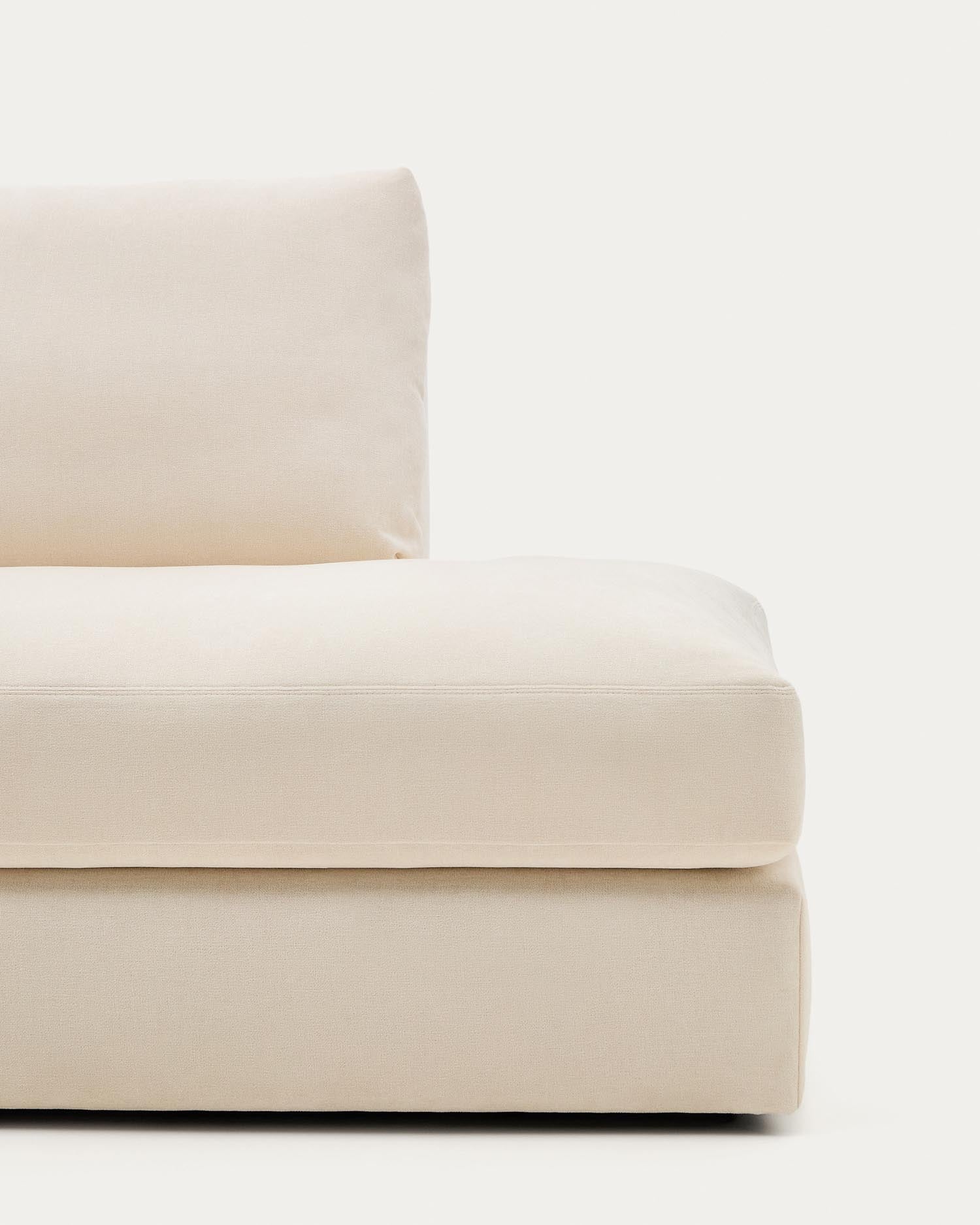 Modulares Sofa Alea für 5 Personen mit abnehmbarem Bezug aus Chenille mit Chaiselongue links in Ecru, 340 cm in Ecru präsentiert im Onlineshop von KAQTU Design AG. 5er Sofa ist von Kave Home