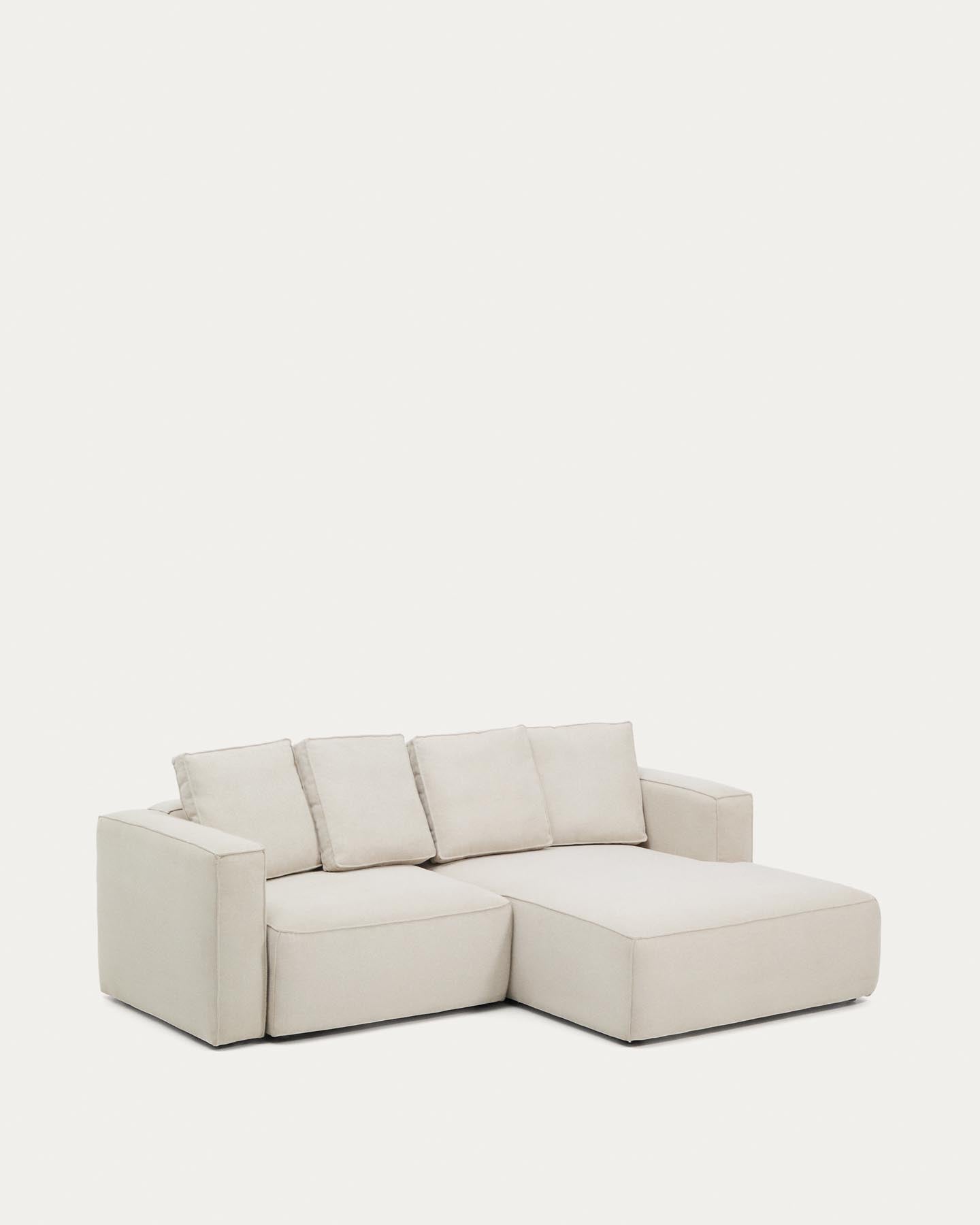 3-Sitzer Bettsofa Marela mit Chaiselongue rechts in beiger Chenille, 236 cm, FSC Mix Credit in Beige präsentiert im Onlineshop von KAQTU Design AG. Bettsofa ist von Kave Home
