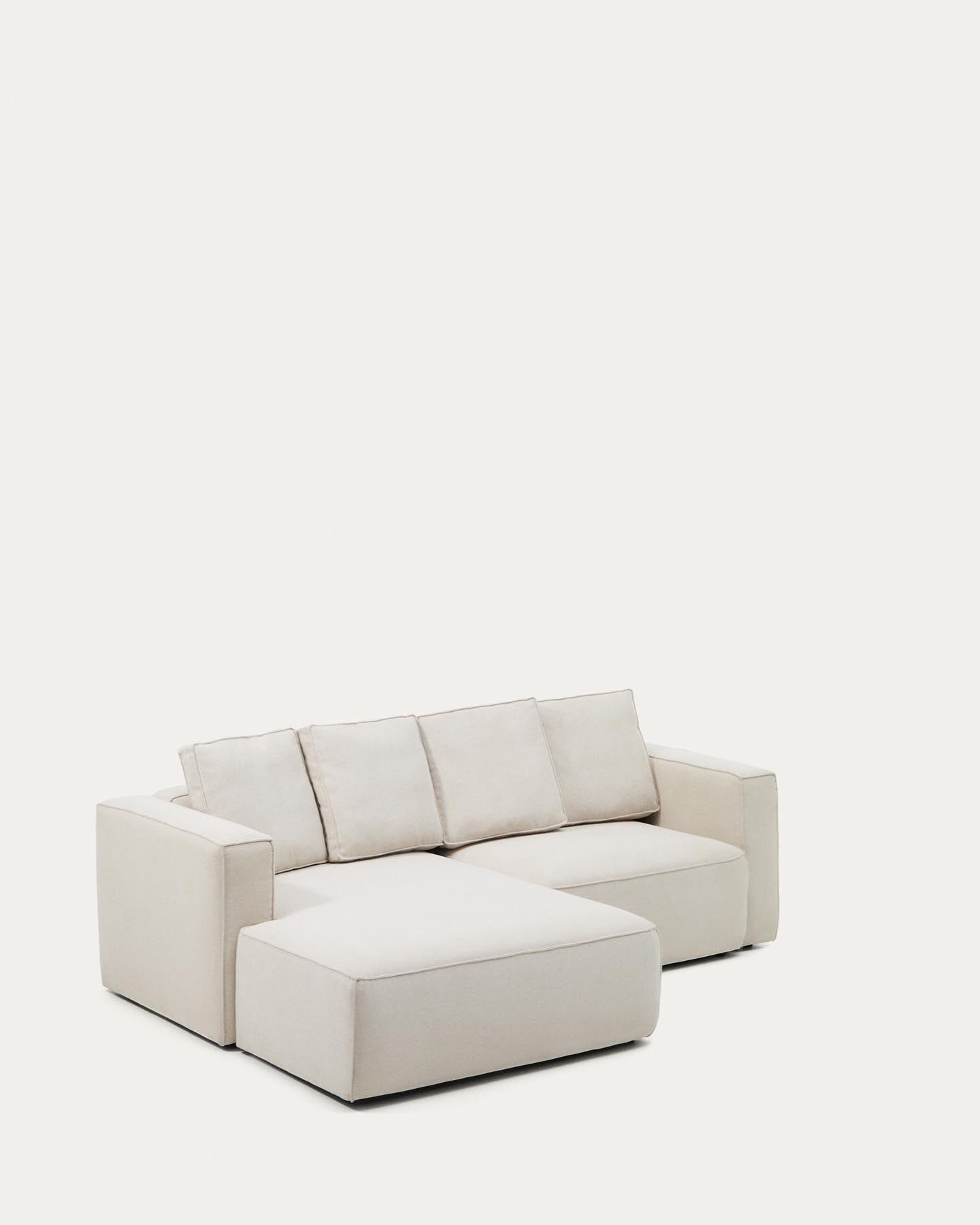 3-Sitzer Bettsofa Marela mit Chaiselongue links in beiger Chenille, 236 cm, FSC Mix Credit in Beige präsentiert im Onlineshop von KAQTU Design AG. Bettsofa ist von Kave Home