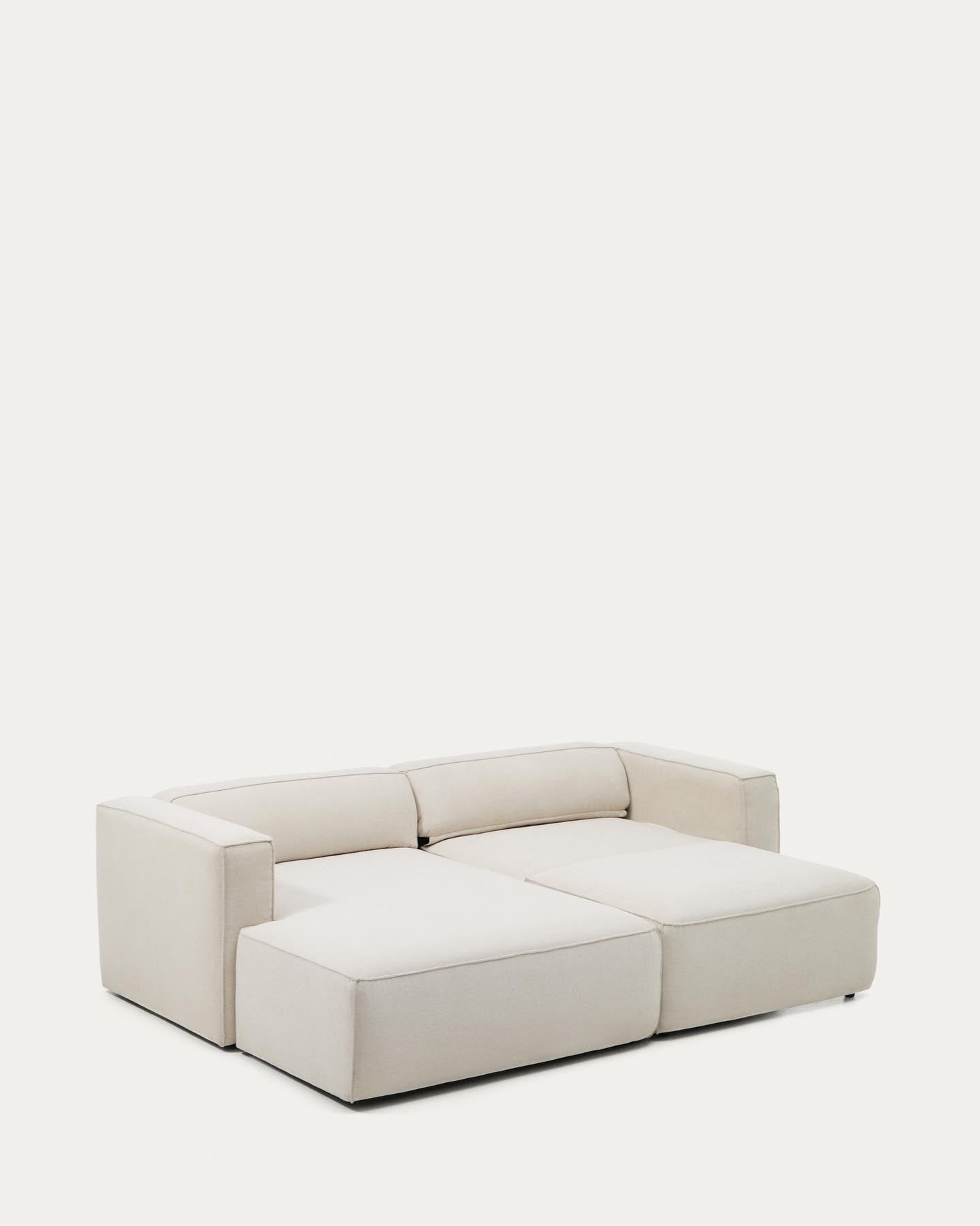 3-Sitzer Bettsofa Marela mit Chaiselongue links in beiger Chenille, 236 cm, FSC Mix Credit in Beige präsentiert im Onlineshop von KAQTU Design AG. Bettsofa ist von Kave Home