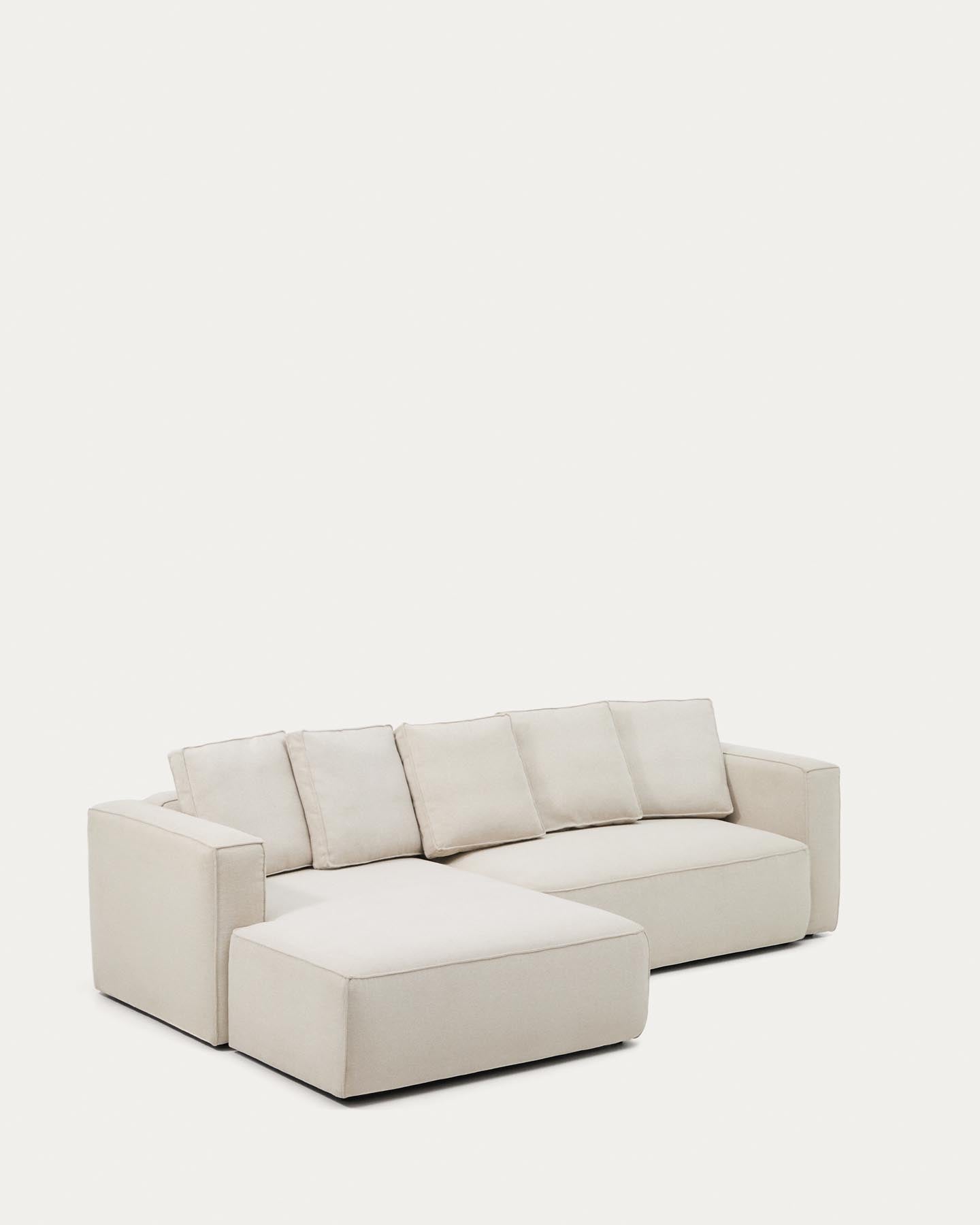 3-Sitzer Bettsofa Marela mit Chaiselongue links in beiger Chenille, 276 cm, FSC Mix Credit in Beige präsentiert im Onlineshop von KAQTU Design AG. Bettsofa ist von Kave Home