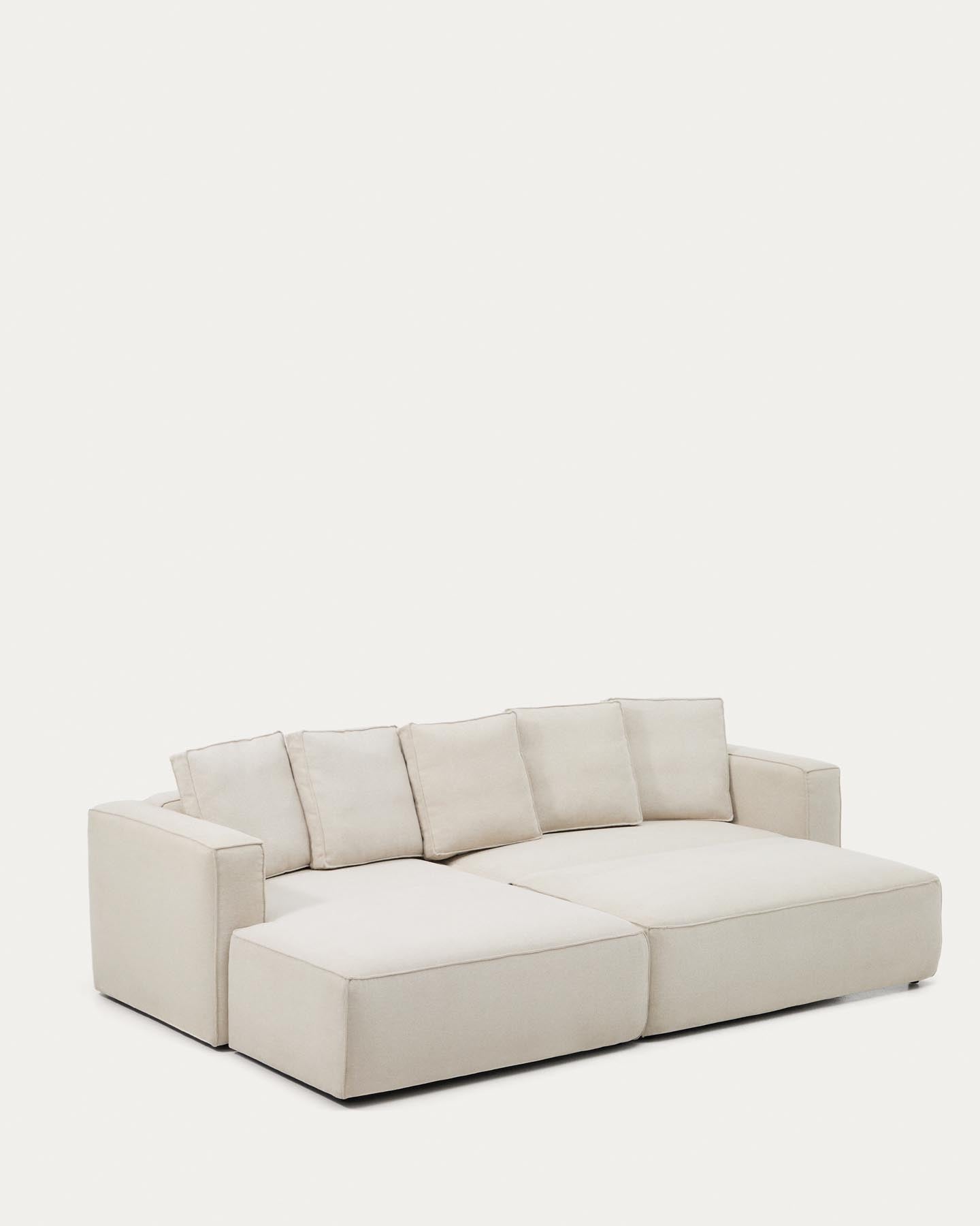 3-Sitzer Bettsofa Marela mit Chaiselongue links in beiger Chenille, 276 cm, FSC Mix Credit in Beige präsentiert im Onlineshop von KAQTU Design AG. Bettsofa ist von Kave Home
